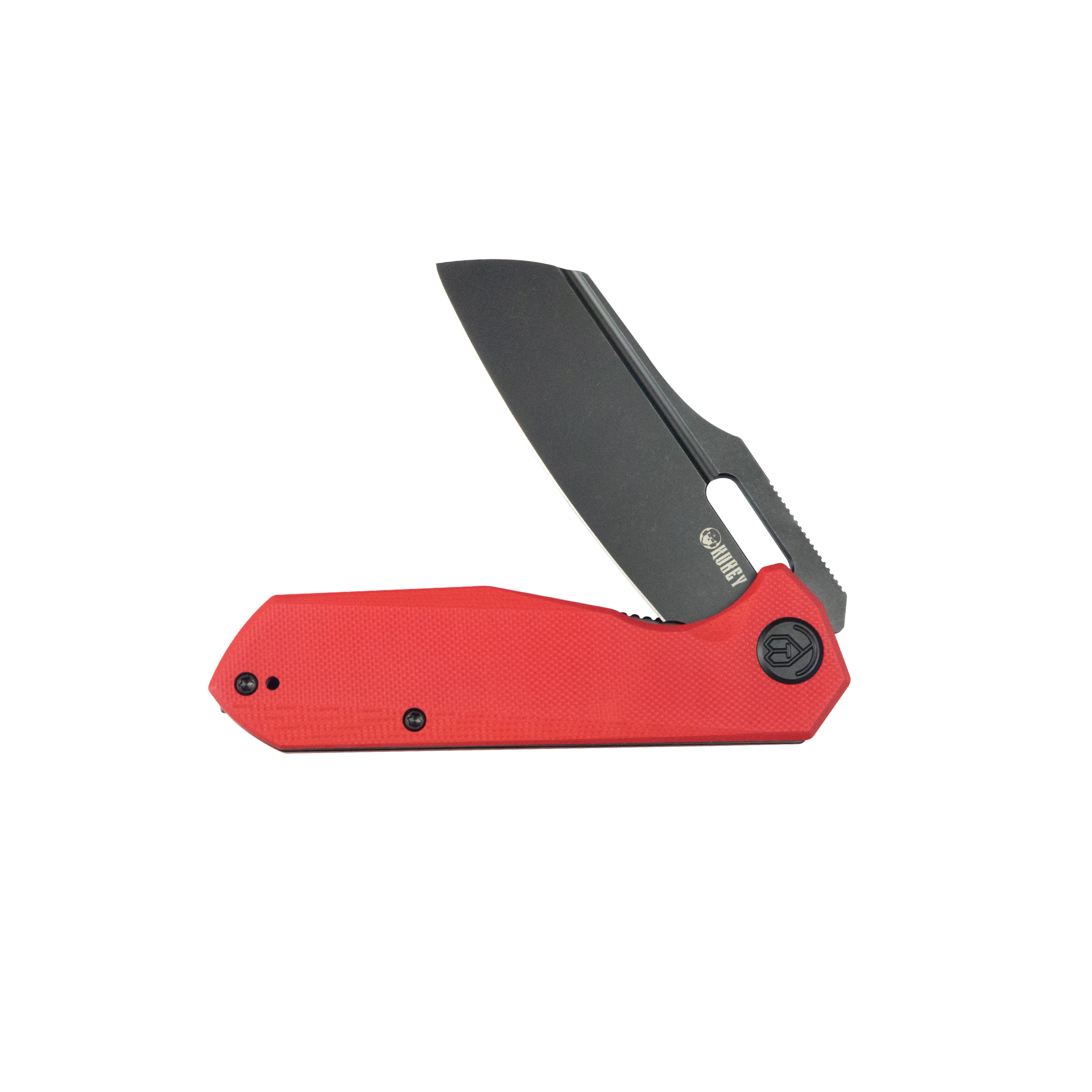 Kubey Atlas Liner Lock Folding Knife Red G10 Handle 3.31" Blackwash 14C28N KU328F