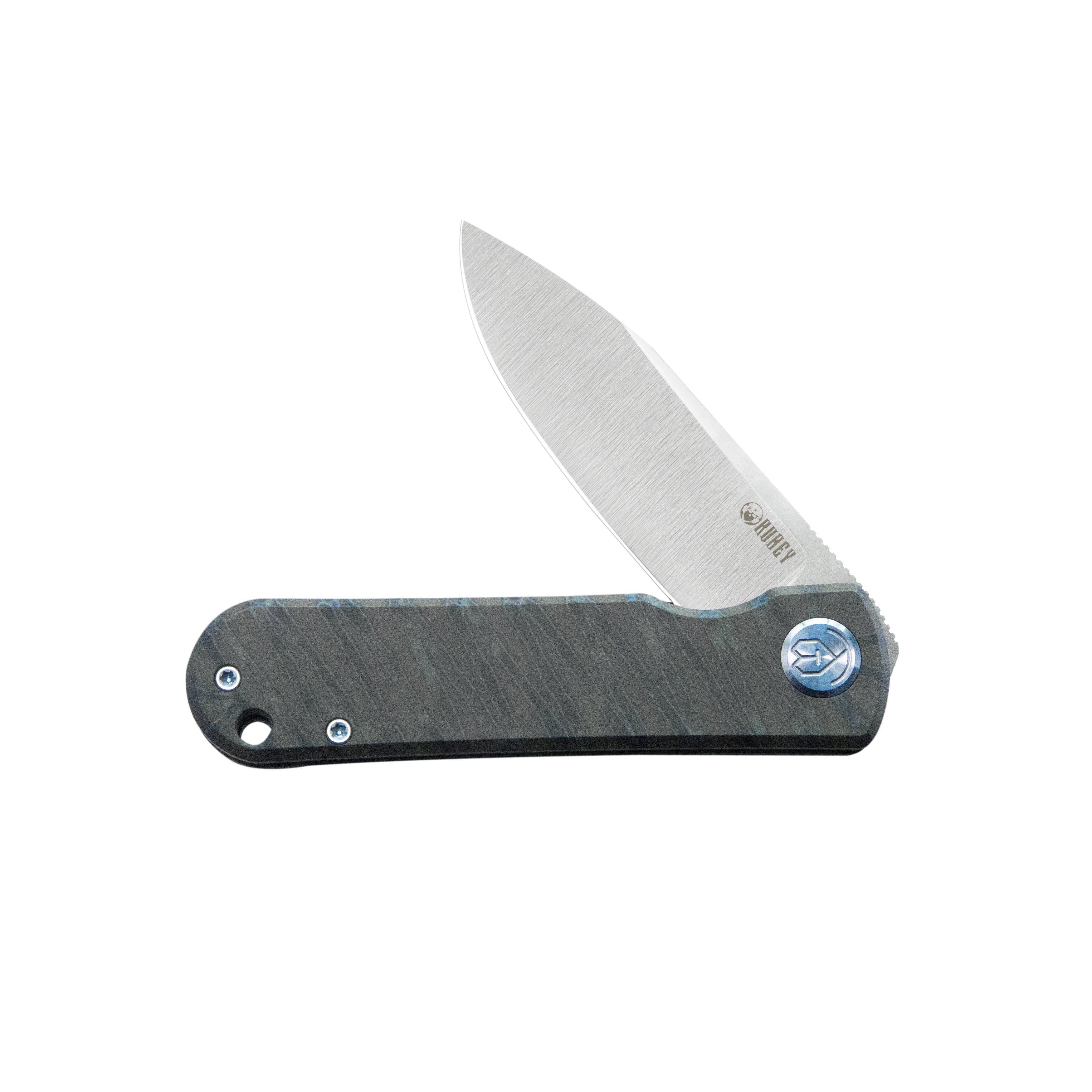 Kubey NEO Flipper Folding Pocket Knife Flame Titanium Handle 2.99" Belt Satin S35VN Blade KB359B