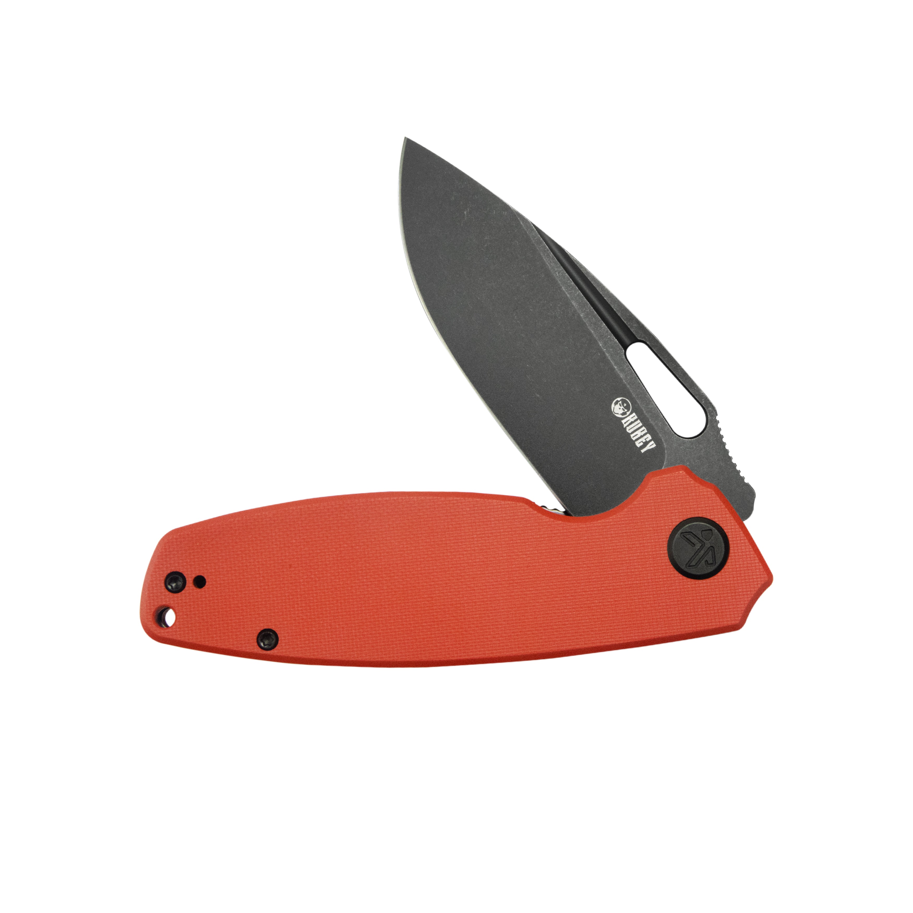 Tityus Liner Lock Flipper Folding Knife Red Handle 3.39" Blackwash 14C28N KU322Y