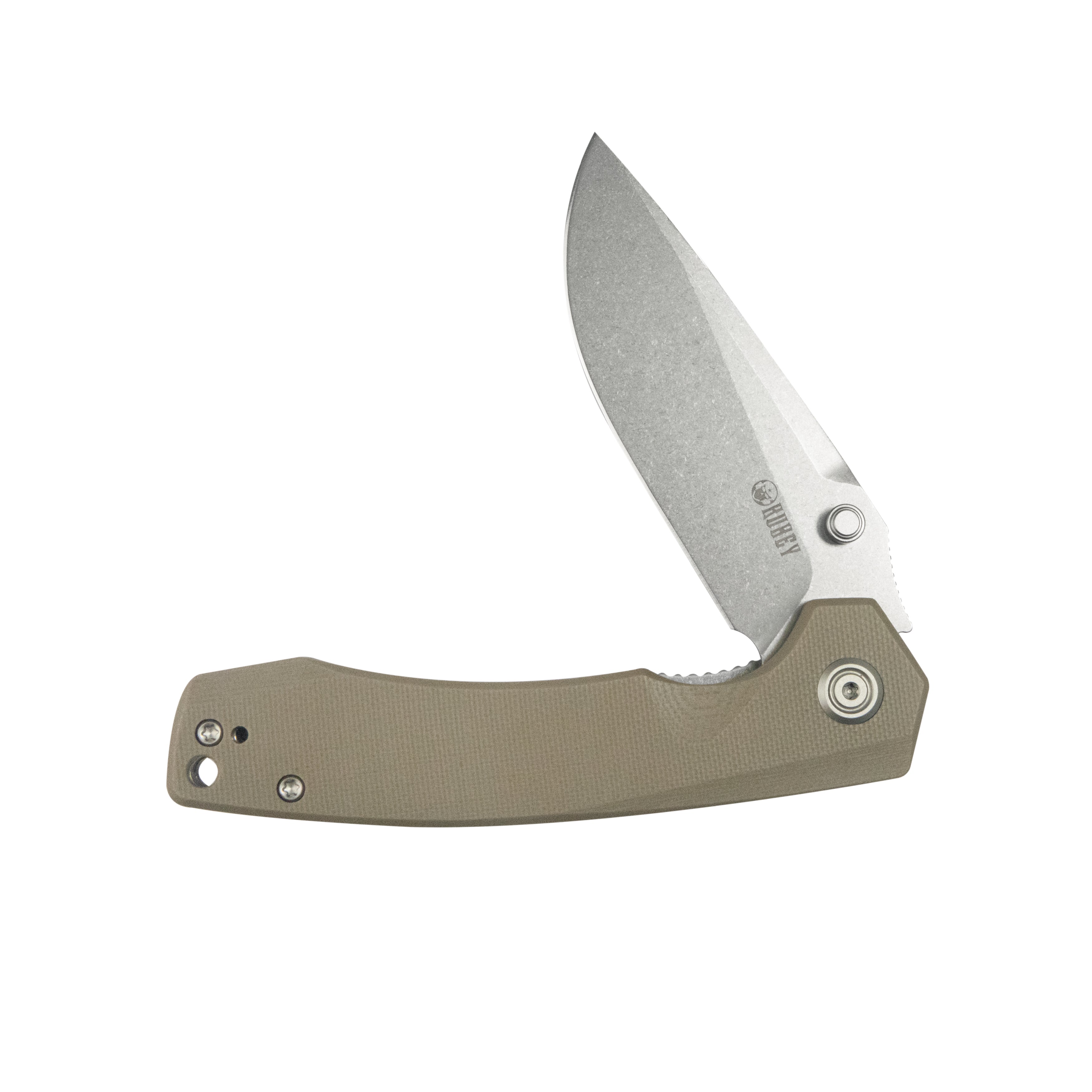 Calyce Liner Lock Flipper Folding Knife Tan G10 Handle 3.27" Bead Blasted 14C28N KU901P