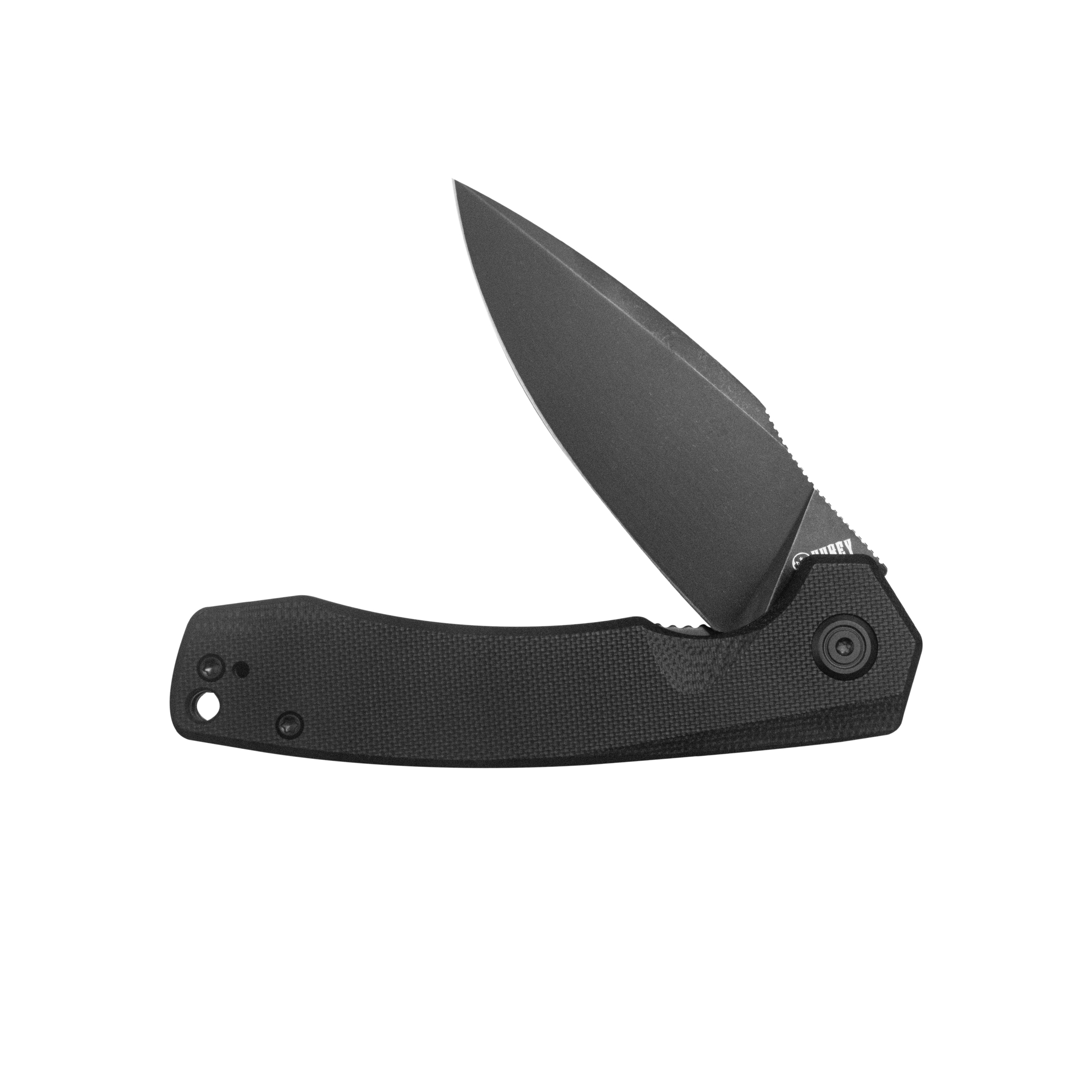 Calyce Liner Lock Flipper Folding Knife Black G10 Handle 3.27" Blackwashed 14C28N KU901Y
