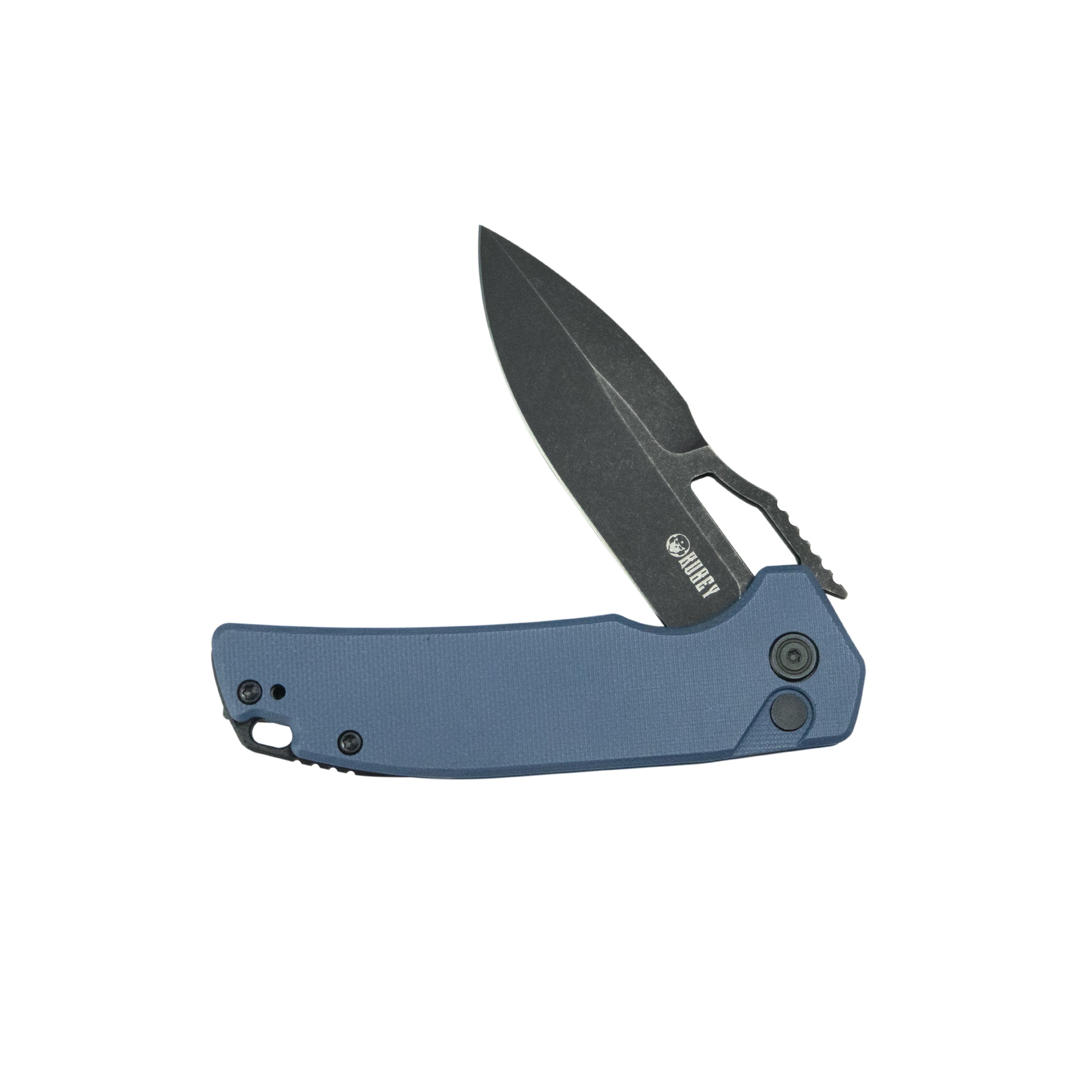 Kubey RDF Pocket Folding Knife Blue G-10 Handle 3.11" Blackwash 14C28N Blade Knife KU316J