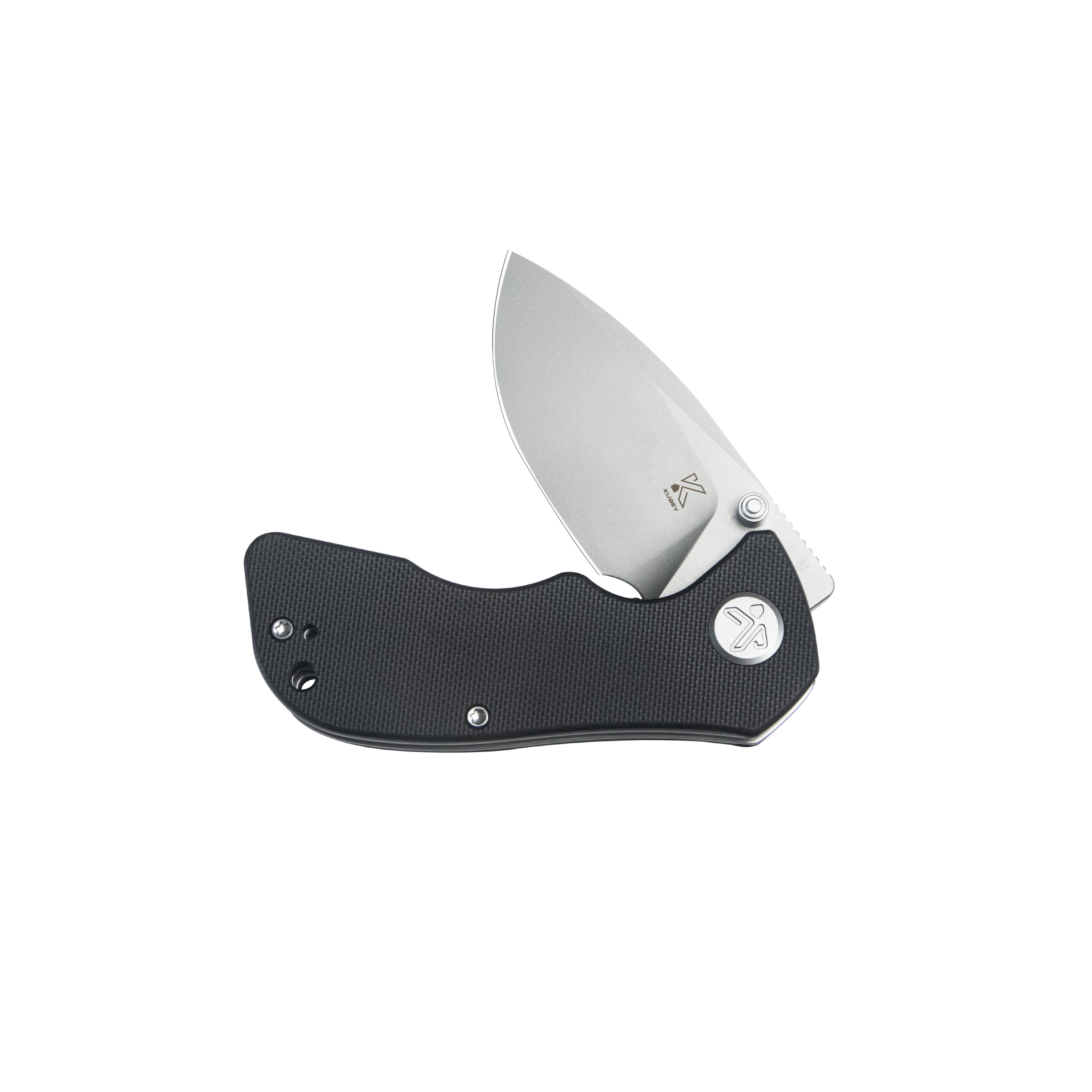 Kubey Karaji Liner Lock Dual Thumb Studs Open Folding Pocket Knife Black G10 Handle 2.56" Beadblast 14C28N KU180L