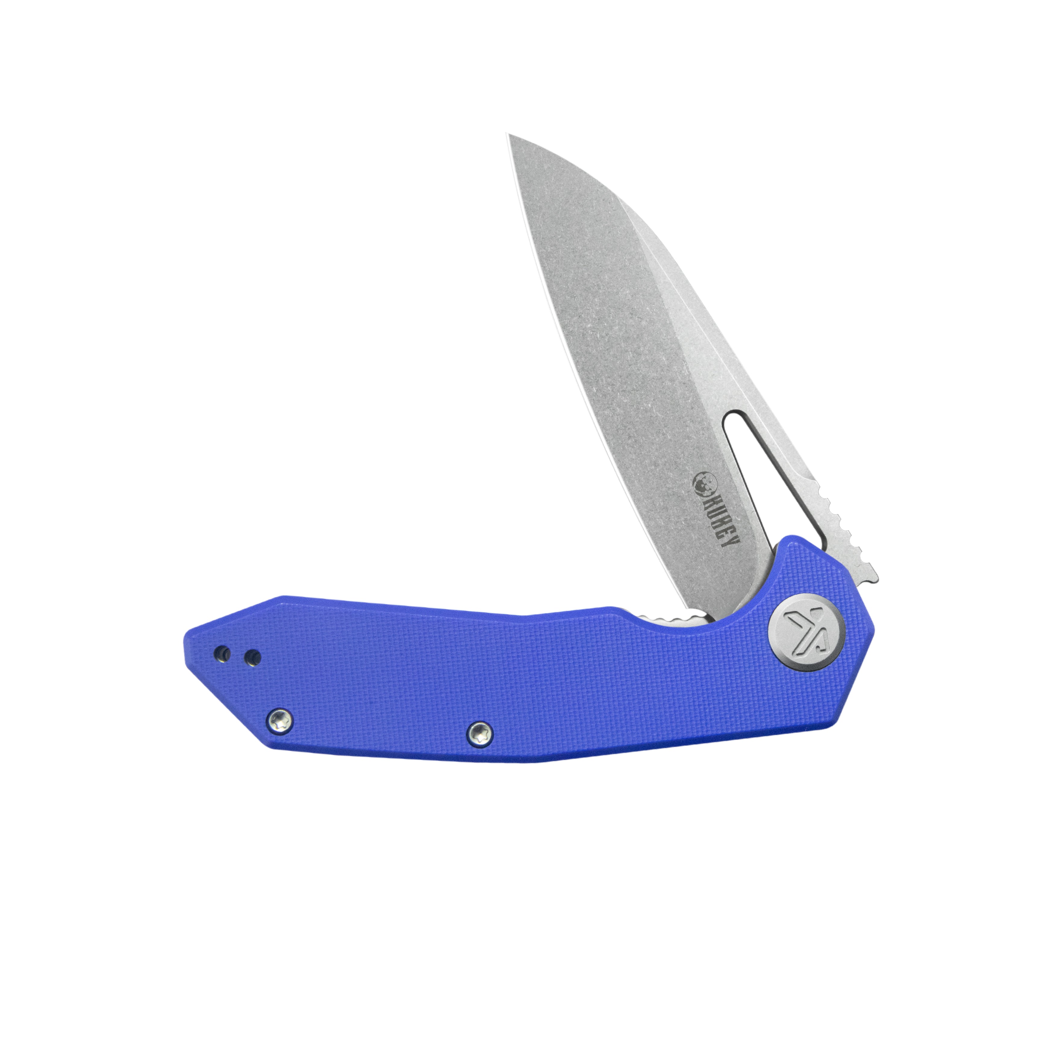 Kubey Vagrant Liner Lock Folding Knife Blue G10 Handle 3.1" Sandblast 14C28N KU291P