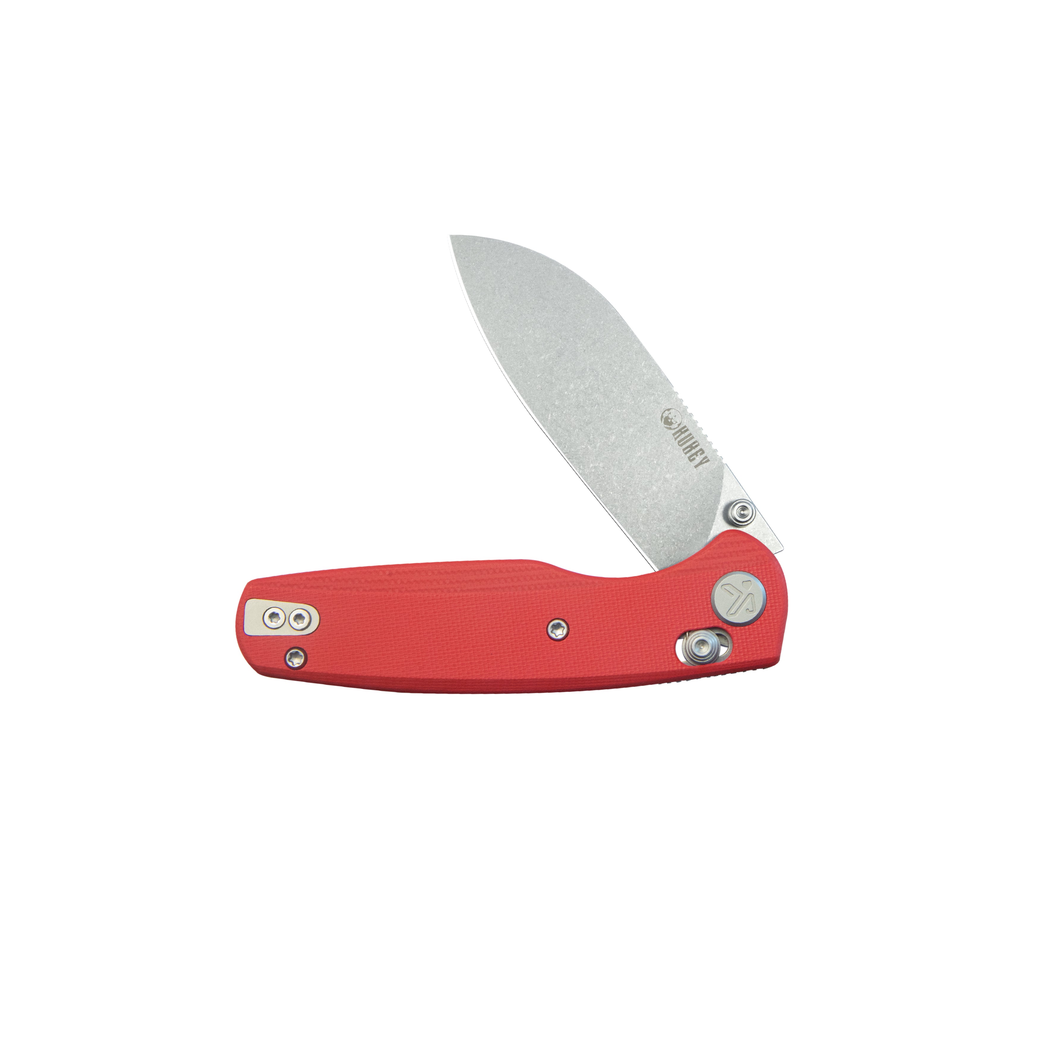 Kubey Breeze Every Carry Pocket Knife Crossbar Lock Red G10 Handle 3.03" Stonewash 14C28N Blade KU288B
