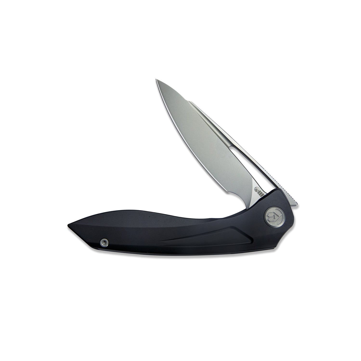 Kubey Velocé Frame Everyday Carry Gentlmans Pocket Knife Black Ti Handle 3.94'' Sandblasted S90V Blade KB171G