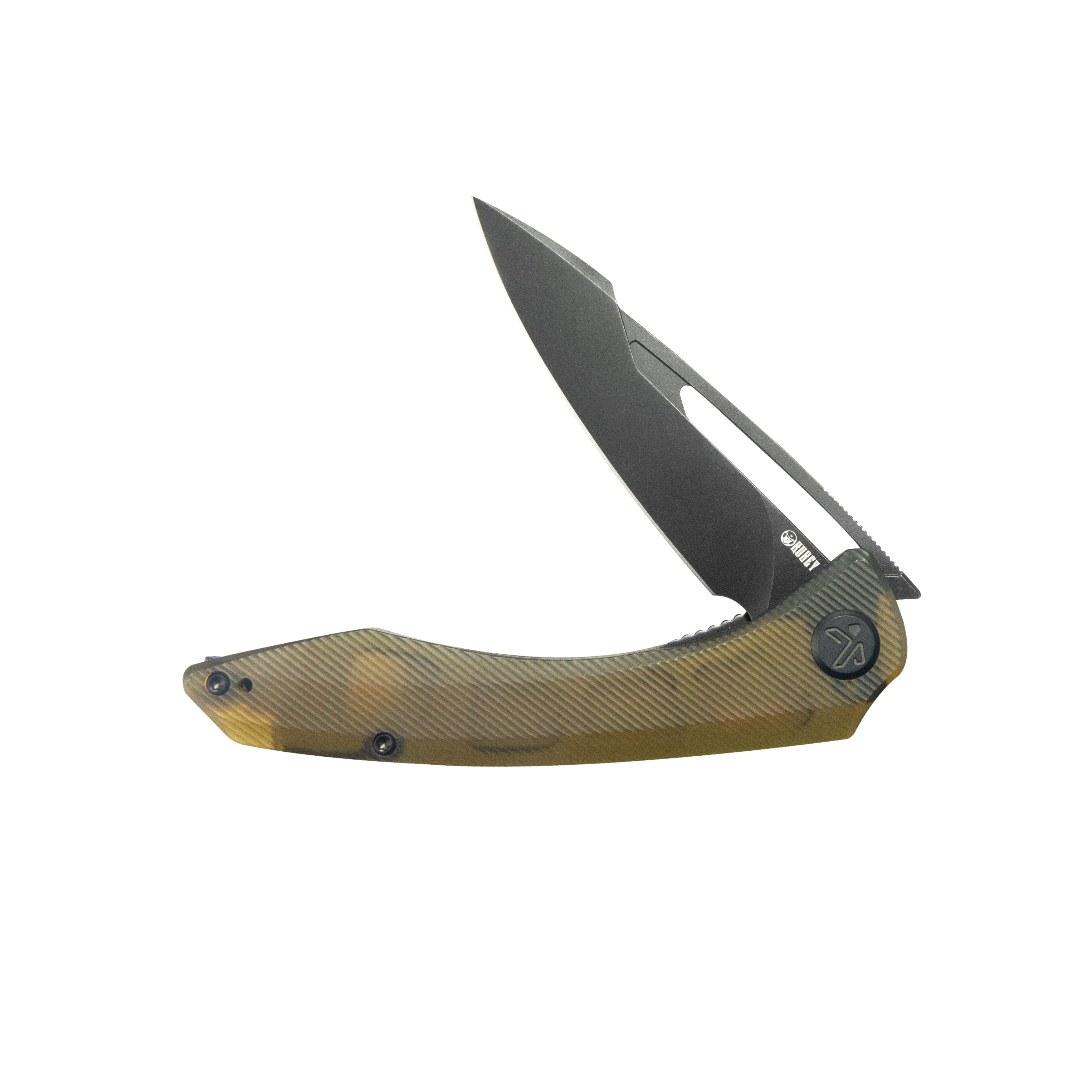 Merced Folding Knife 3.46" Blackwash 14c28n Blade With Ultem Handle Reliable Tactical Pocket Knife KU345P