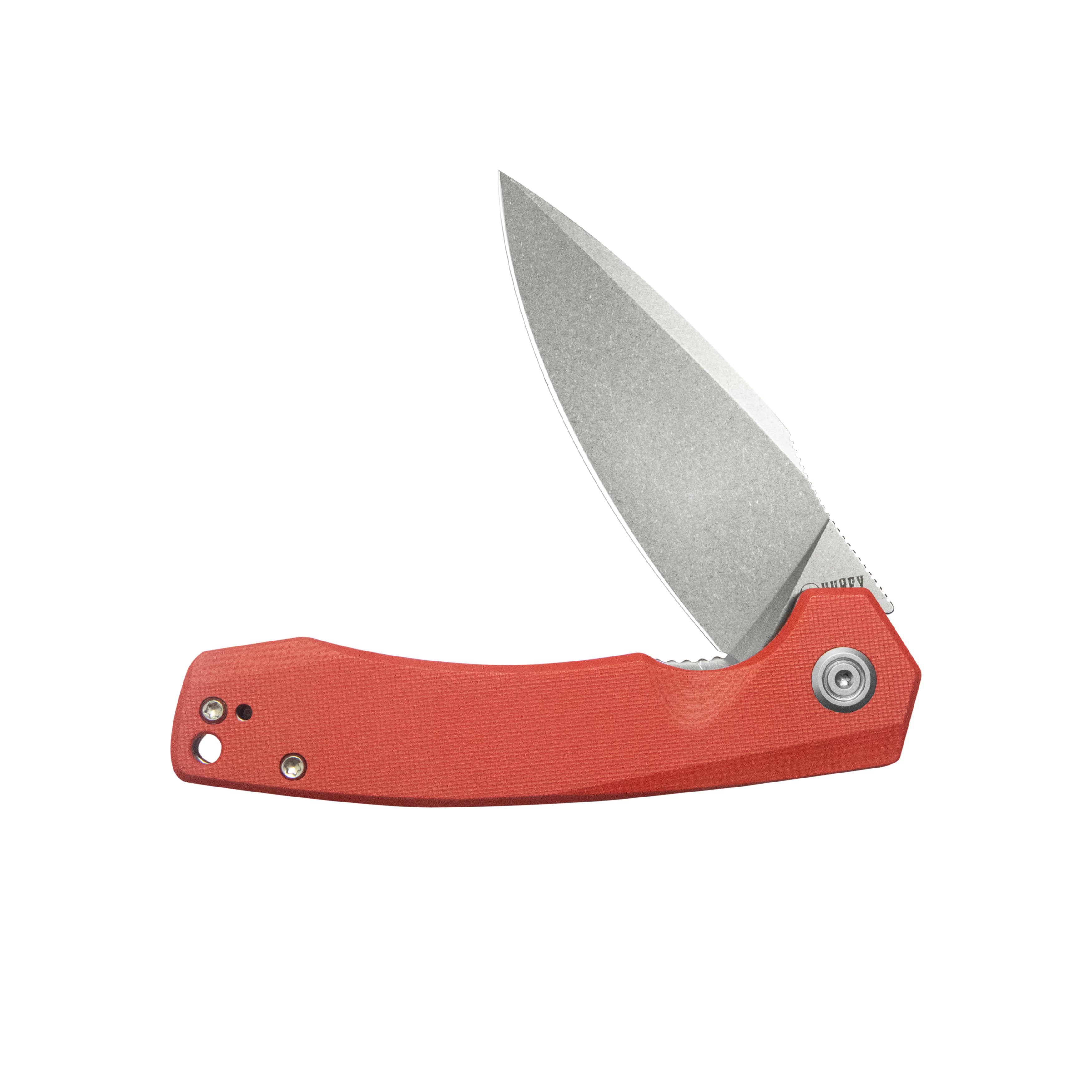 Calyce Liner Lock Flipper Folding Knife Red G10 Handle 3.27" Bead Blasted 14C28N KU901V