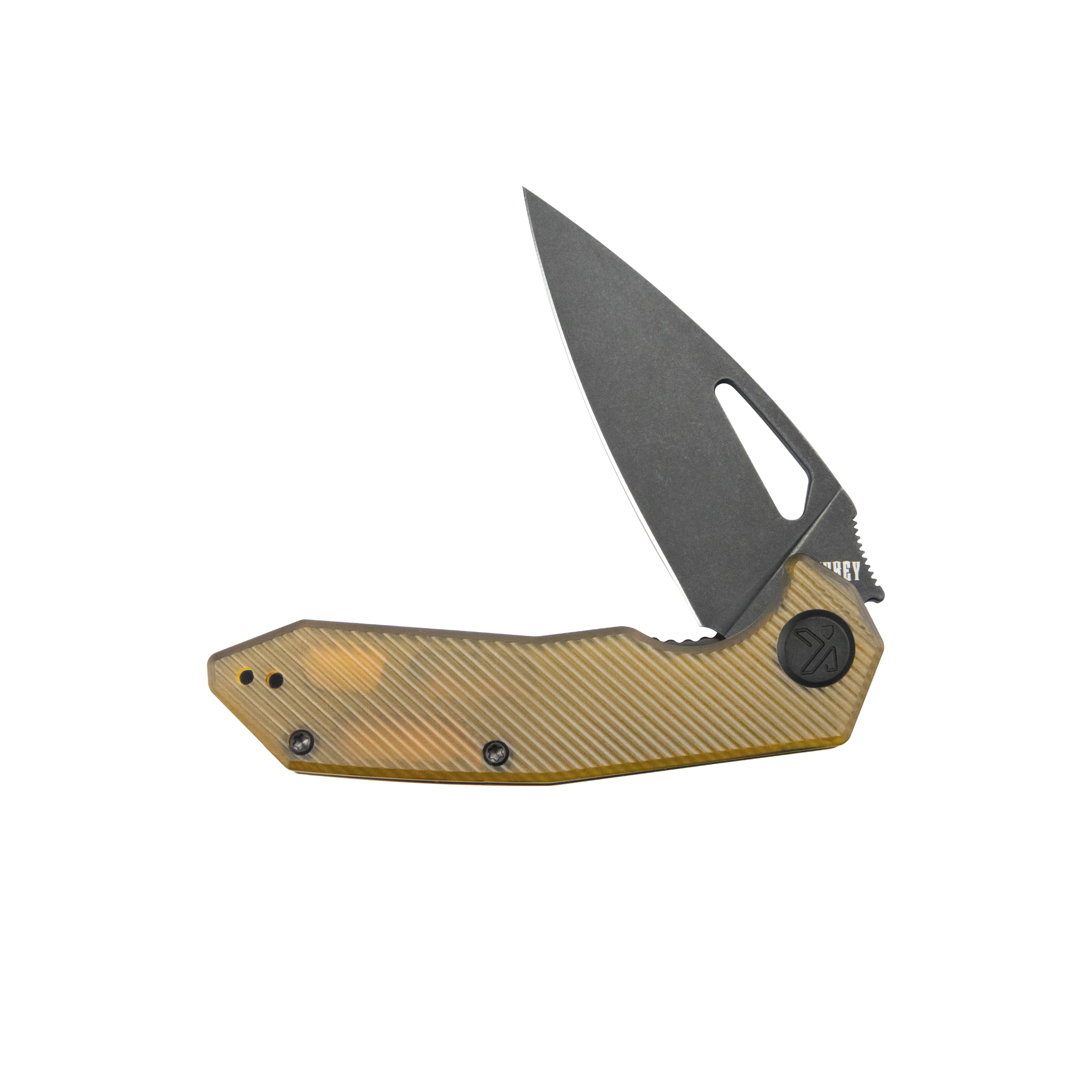 Kubey Coeus Liner Lock Thumb Open Folding Knife Ultem Handle Kitchen knives 3.11" Blackwash 14C28N KU122T