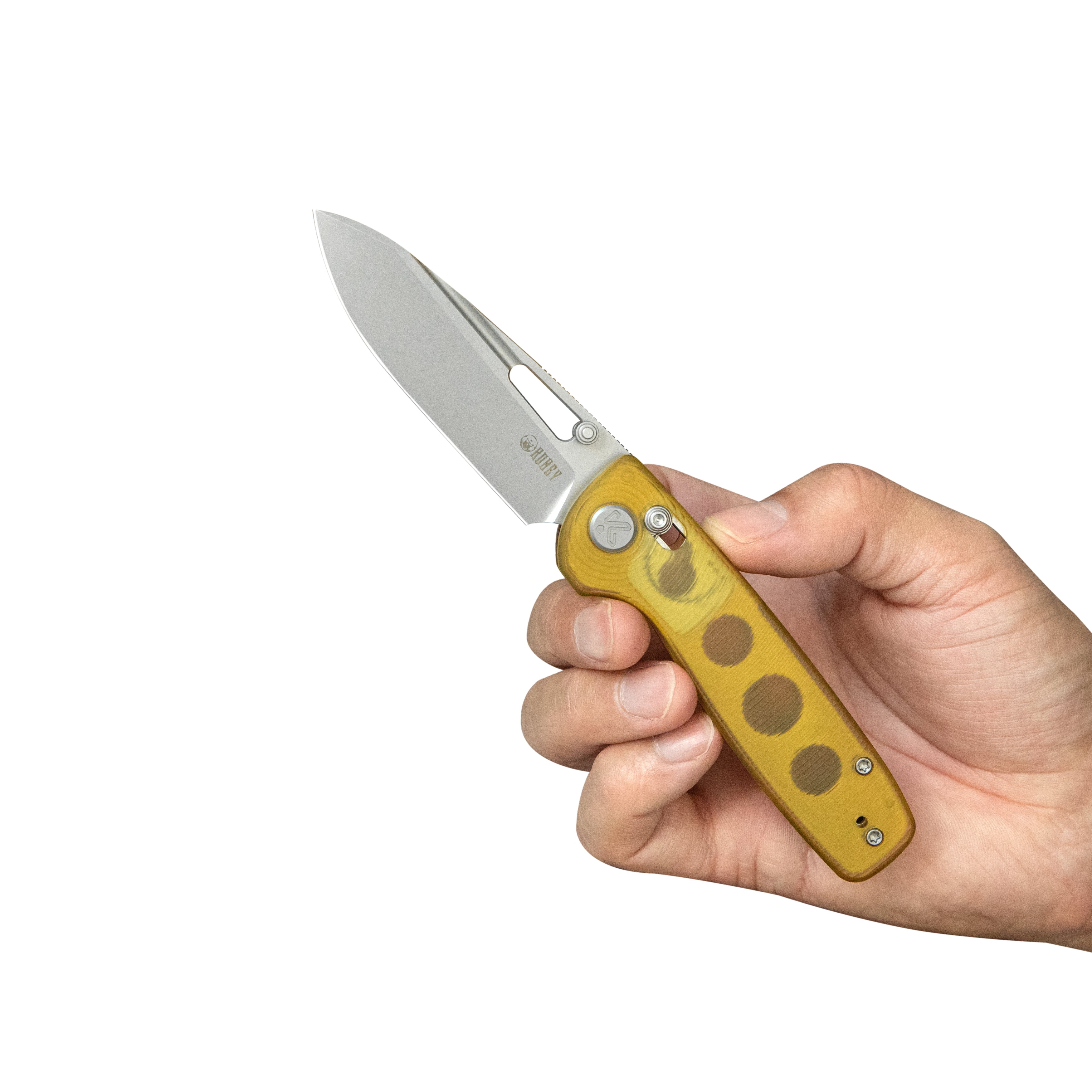 Kubey Bluff Axis lock Everyday Carry Folding Knife Ultem Handle 3.19" Sandblast 14C28N KU248E