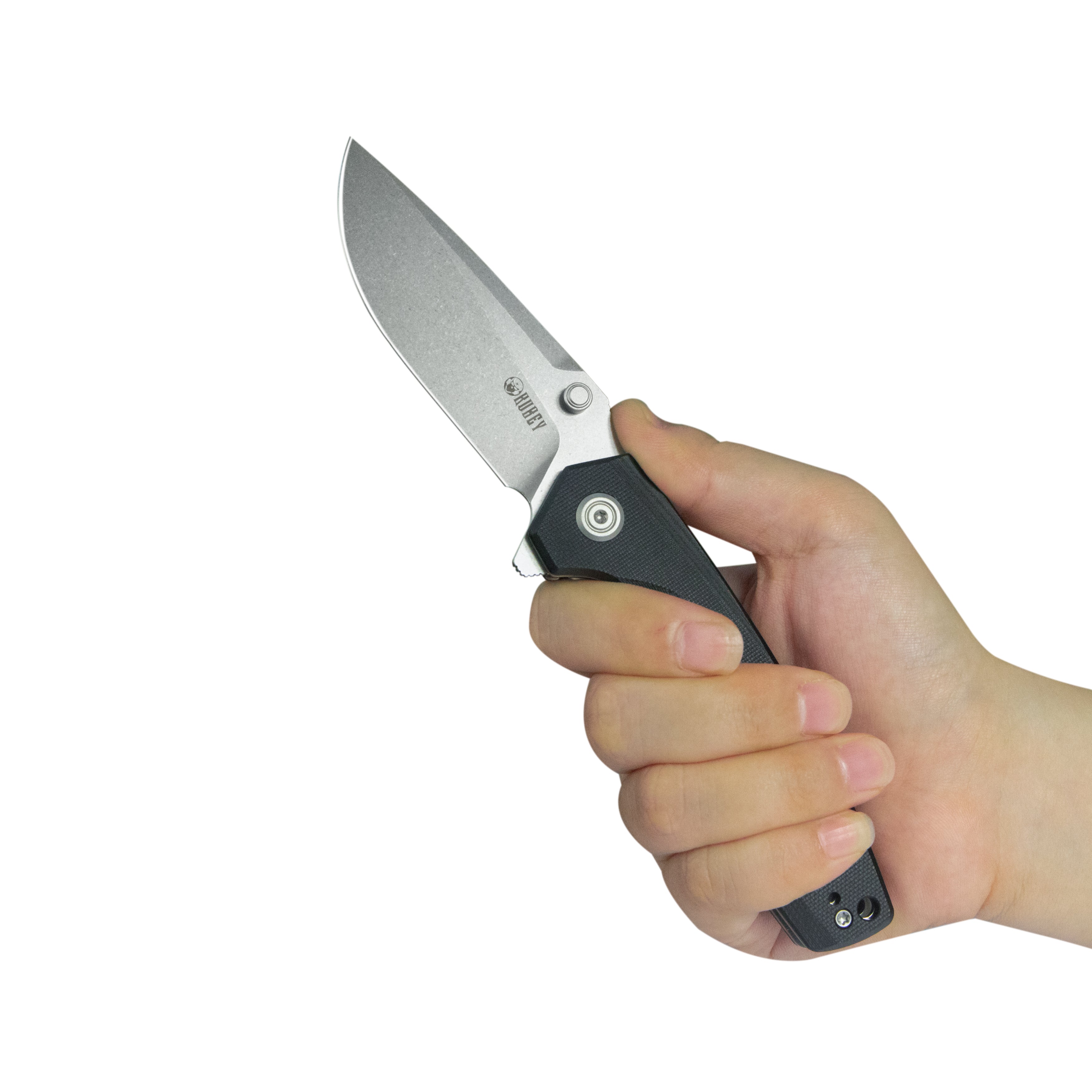 Calyce Liner Lock Flipper Folding Knife Black G10 Handle 3.27" Bead Blasted 14C28N KU901O
