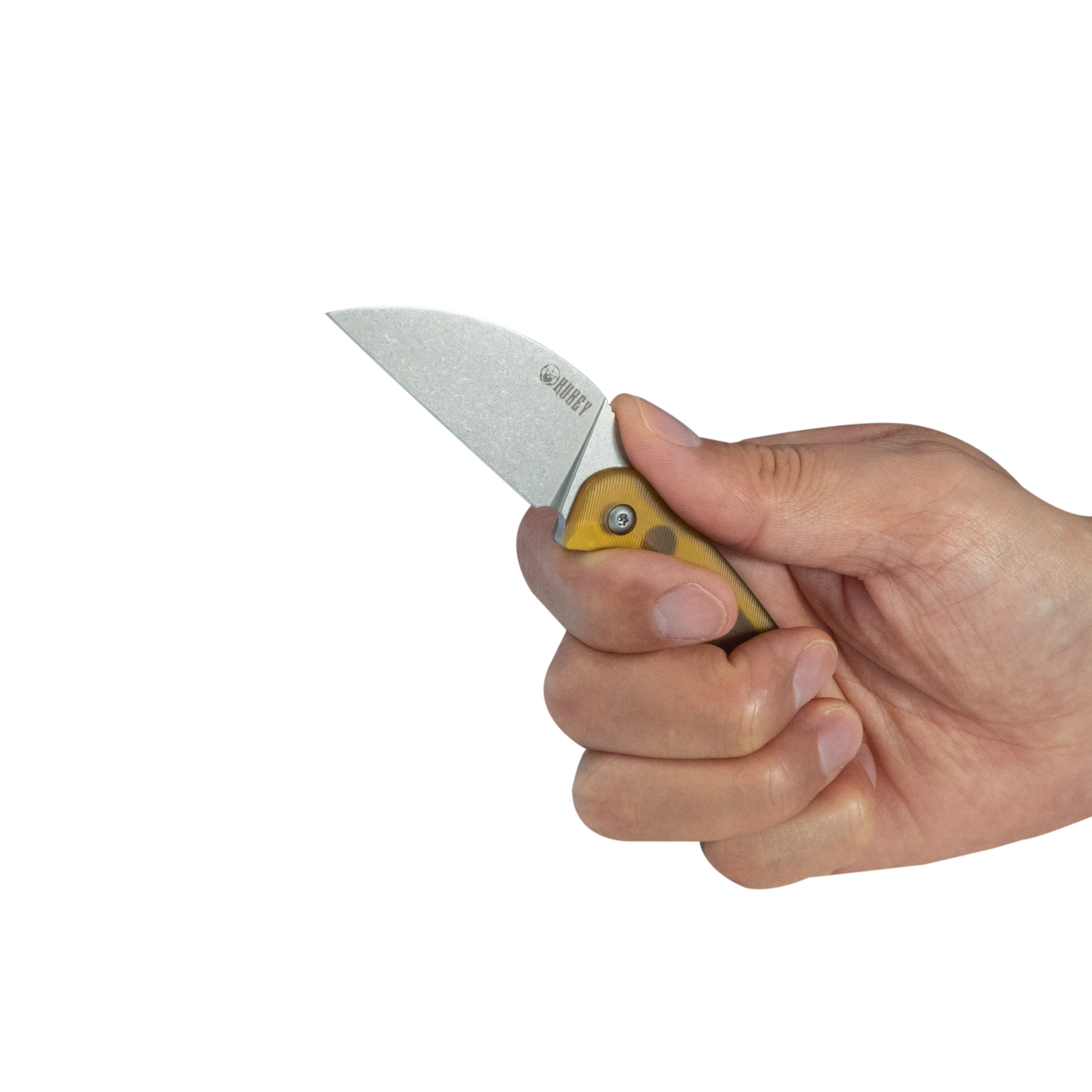 Kubey Pixie Fixed Blade Knife Ultem Handle 2.36" Beadblast 14C28N Blade KU424C