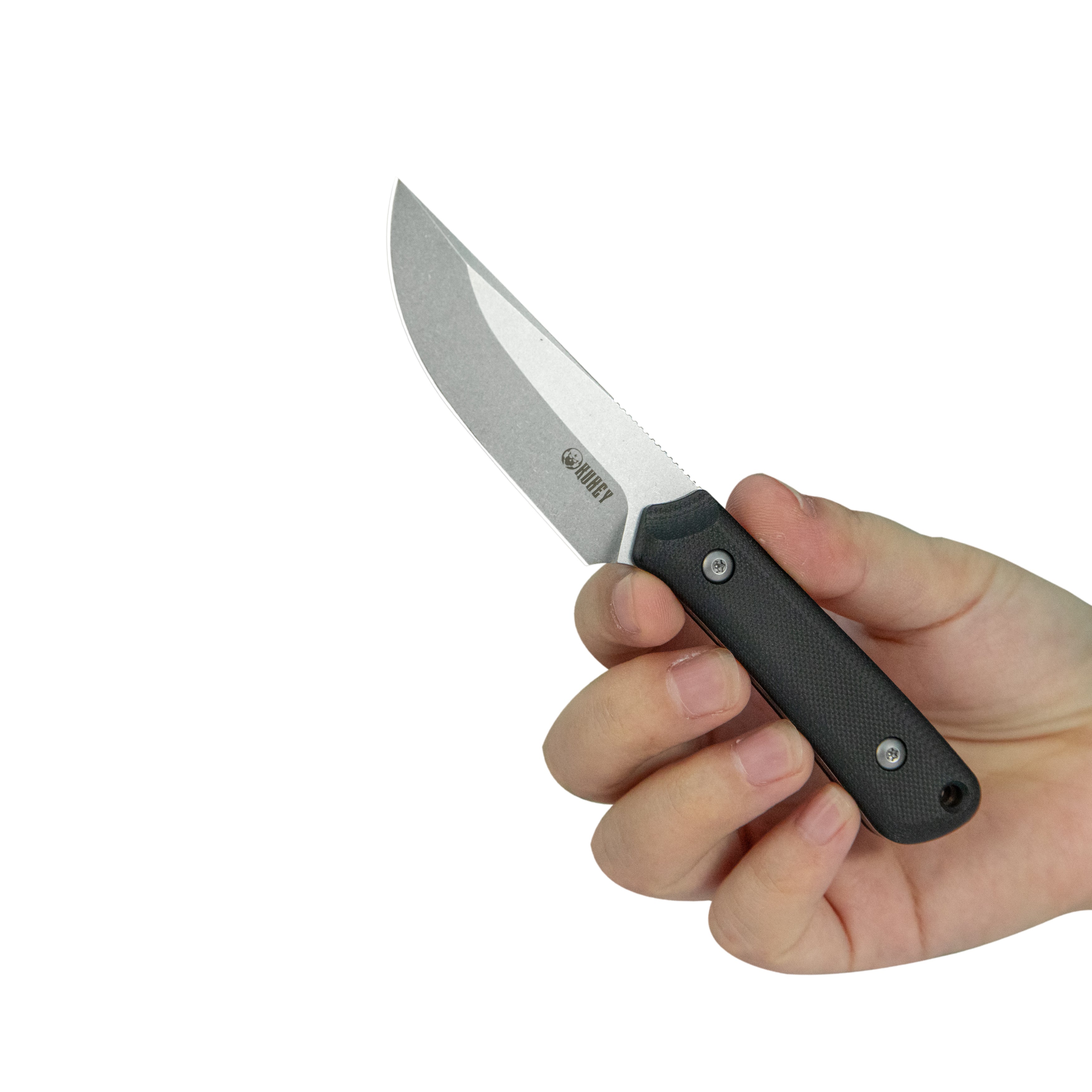 Kubey Thorn Fixed Blade Knife Black G10 Handle 2.8" Beadblast 14C28N Blade KU413A