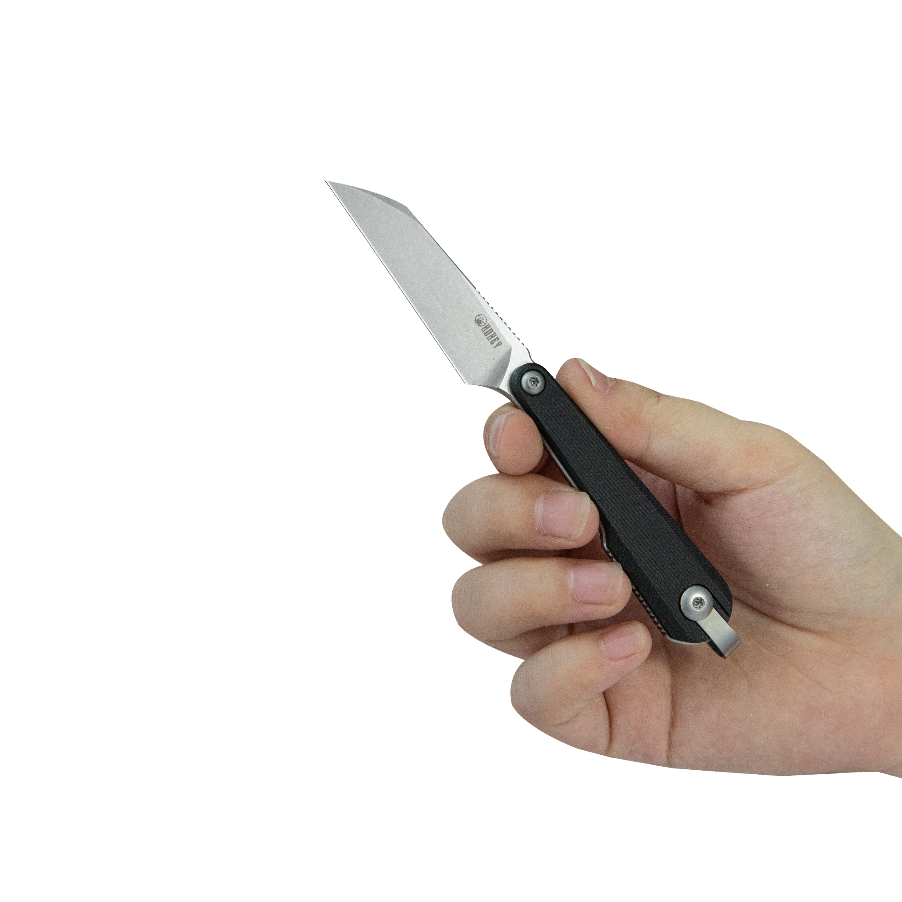 Kubey YAG Fixed Blade Knife Black G10 Handle 2.4" Beadblast 14C28N Blade KU450A