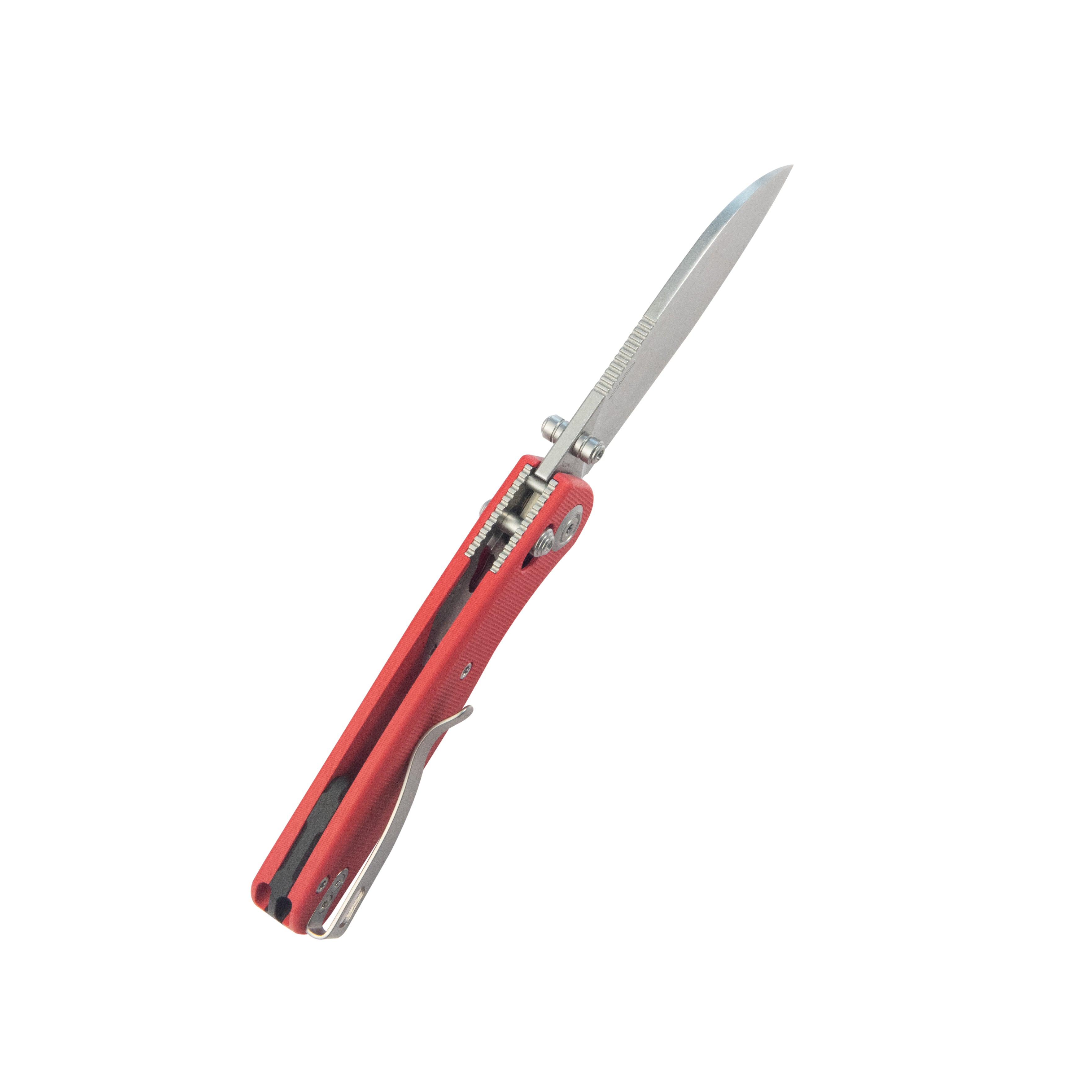 Kubey Breeze Every Carry Pocket Knife Crossbar Lock Red G10 Handle 3.03" Stonewash 14C28N Blade KU288B