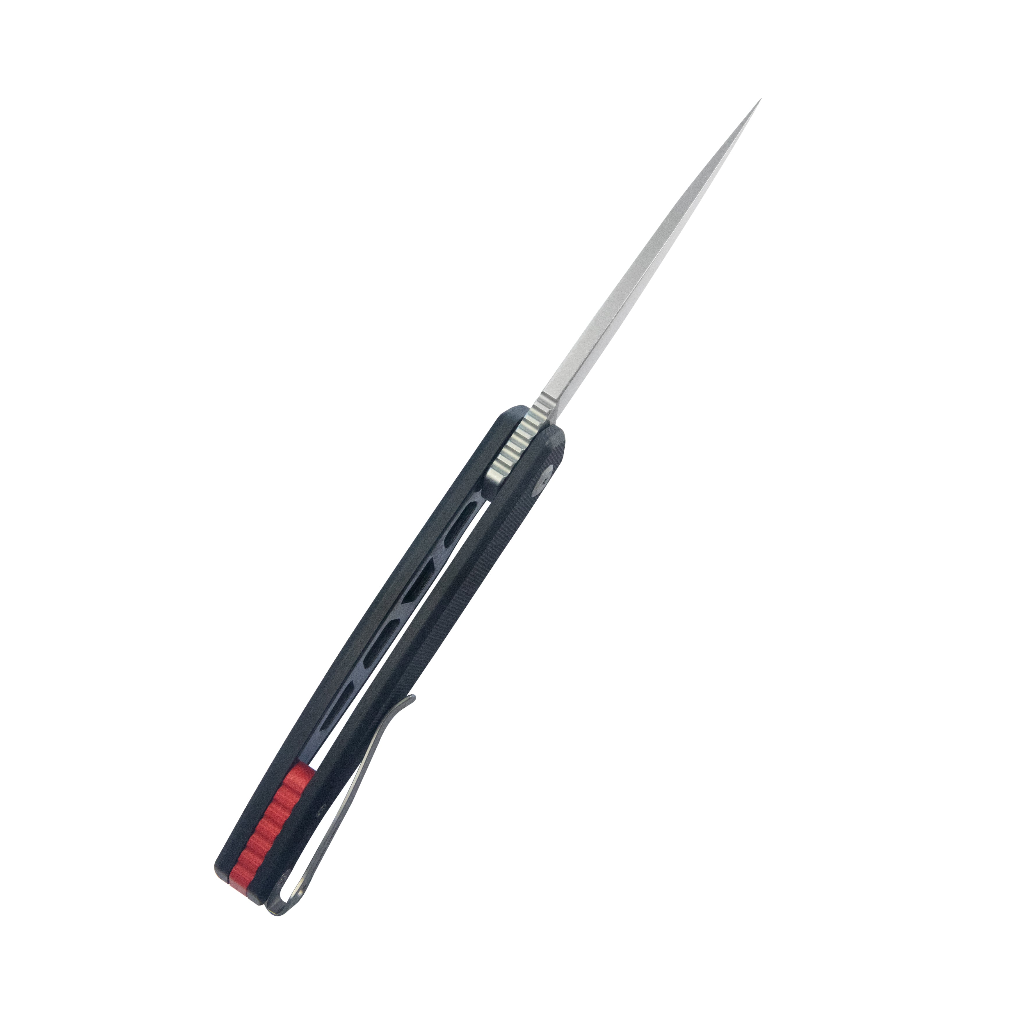 Kubey MOS Outdoor Flipper Folding Knife Black G-10 Handle 3.27" Stonewash 14C28N Blade KU361A