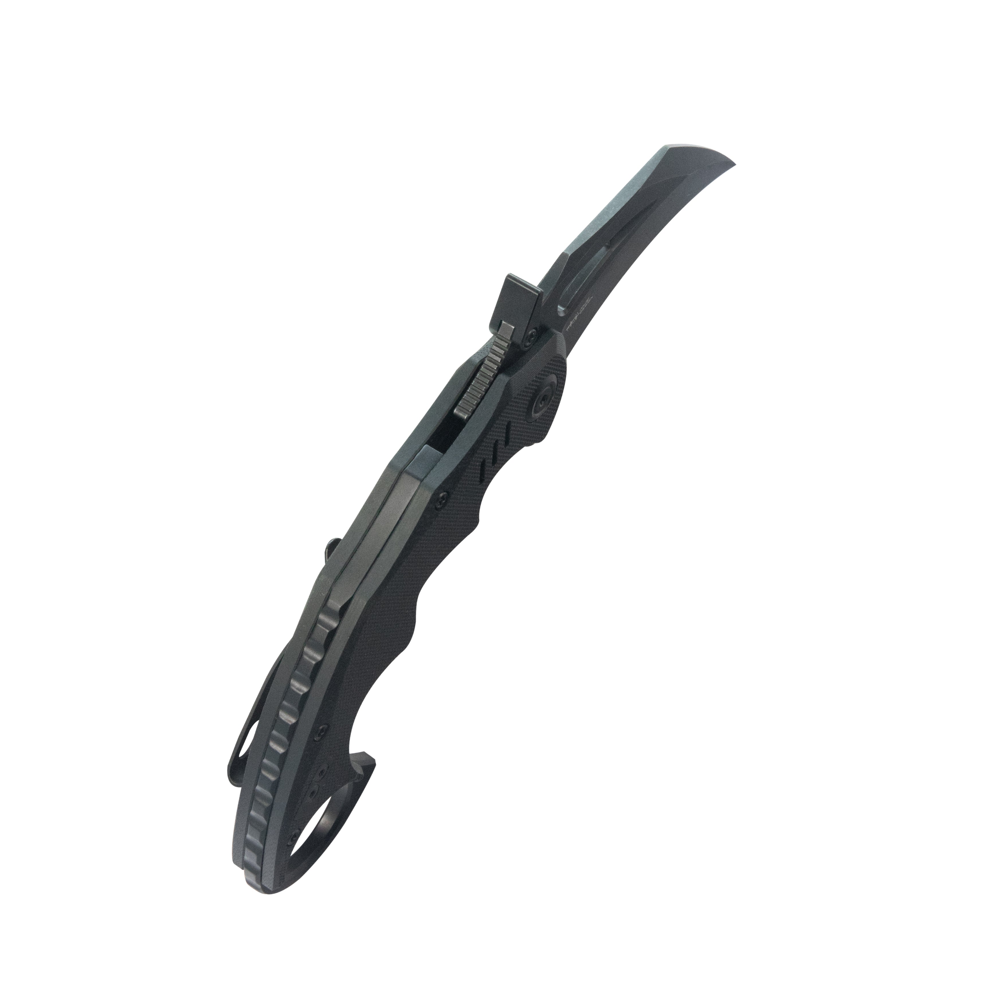 Kubey Mini Wrath Karambit Folding Knife Black G-10 Handle 2.44" Blackwash 14C28N Blade KU262E