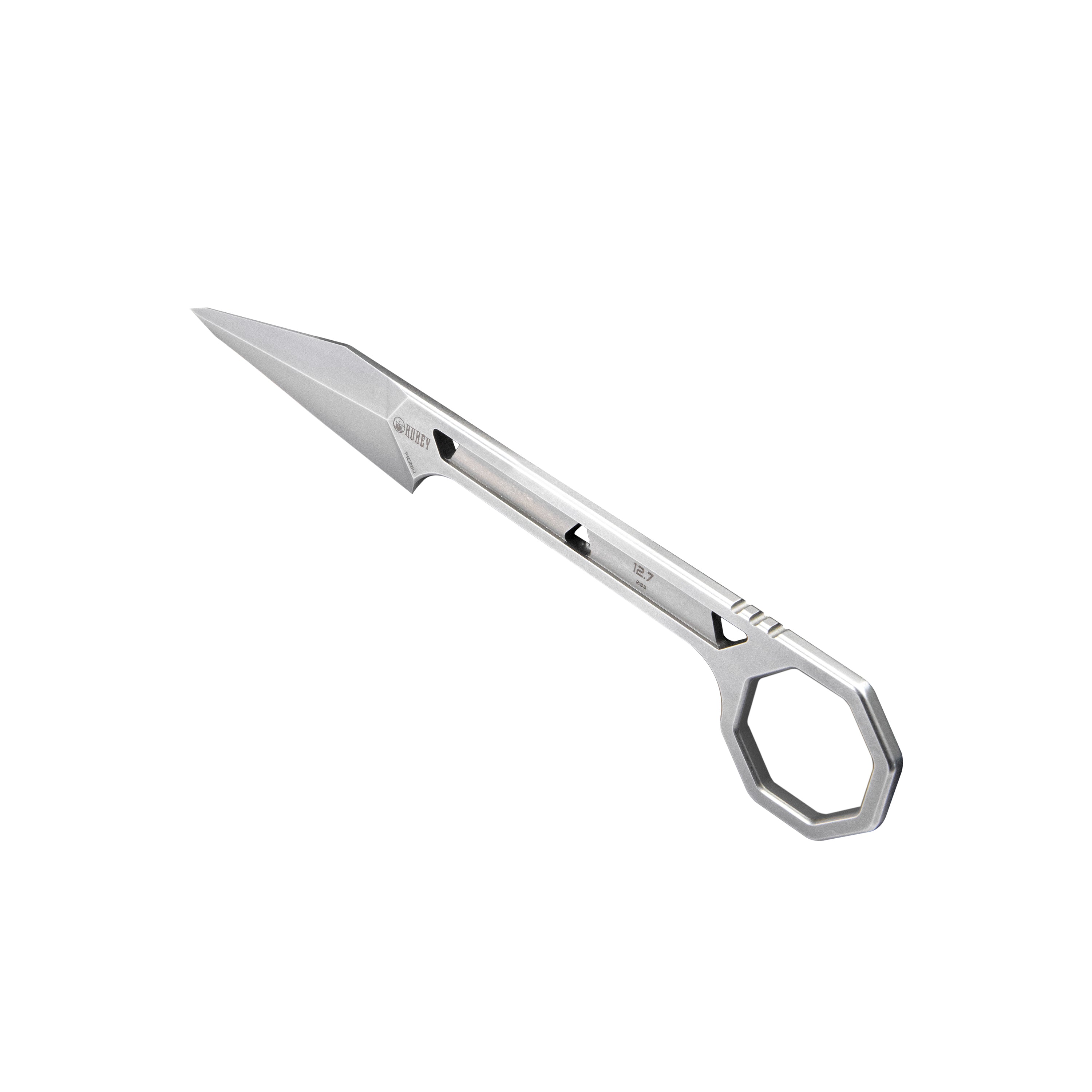 Kubey 12.7 Every Day Carry Fixed Blade Knife Skeletonized Handle 2.60" Bead Blaseted 14C28N KU364