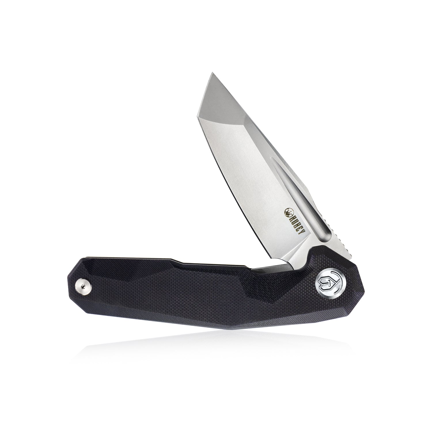 Kubey Carve Nest Liner Lock Tactical Folding Knife Black G10 Handle 3.27'' Sandblast D2 KB237A