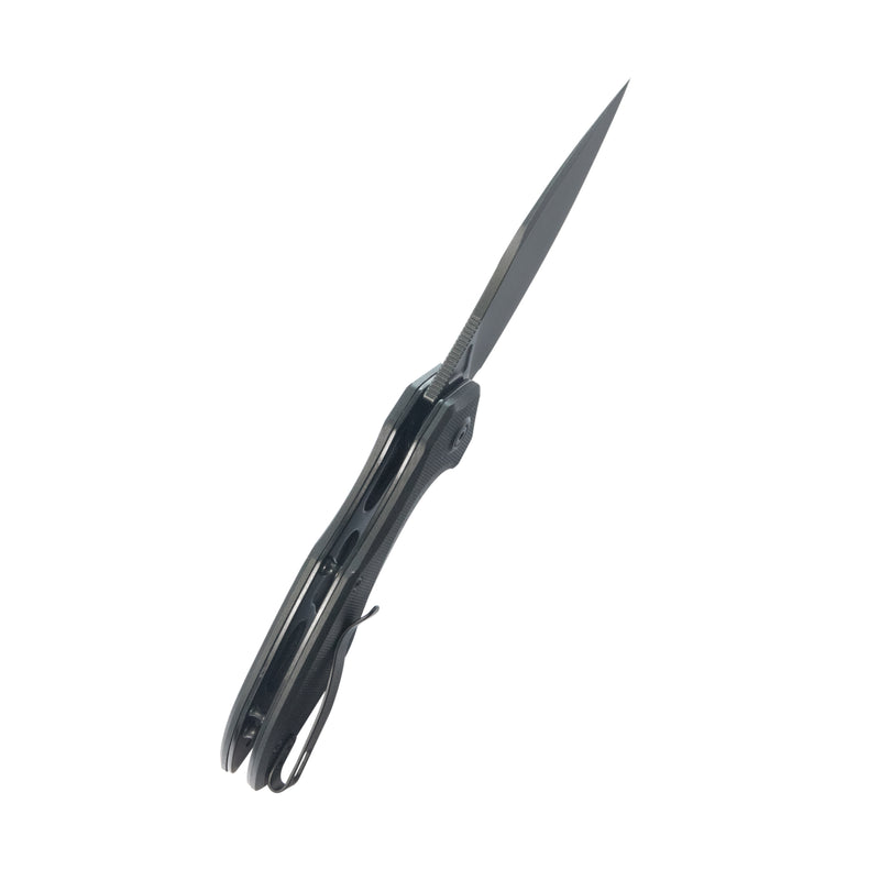 Noble Flipper Folding Knife Black G10 Handle 3.15" Blackwash 14C28N KU236O