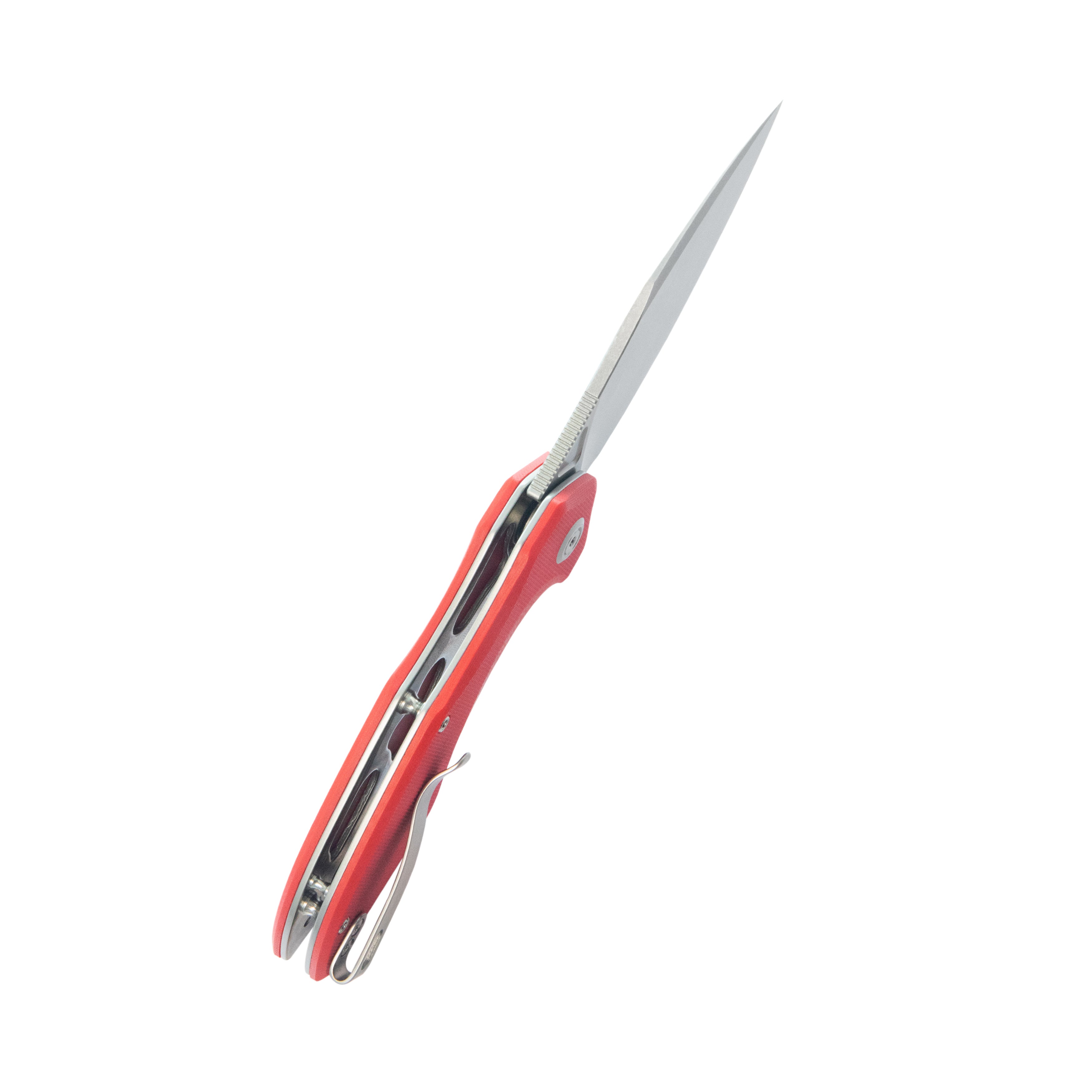 Kubey Noble Flipper Folding Knife Red G10 Handle 3.15" Beadblast 14C28N KU236L