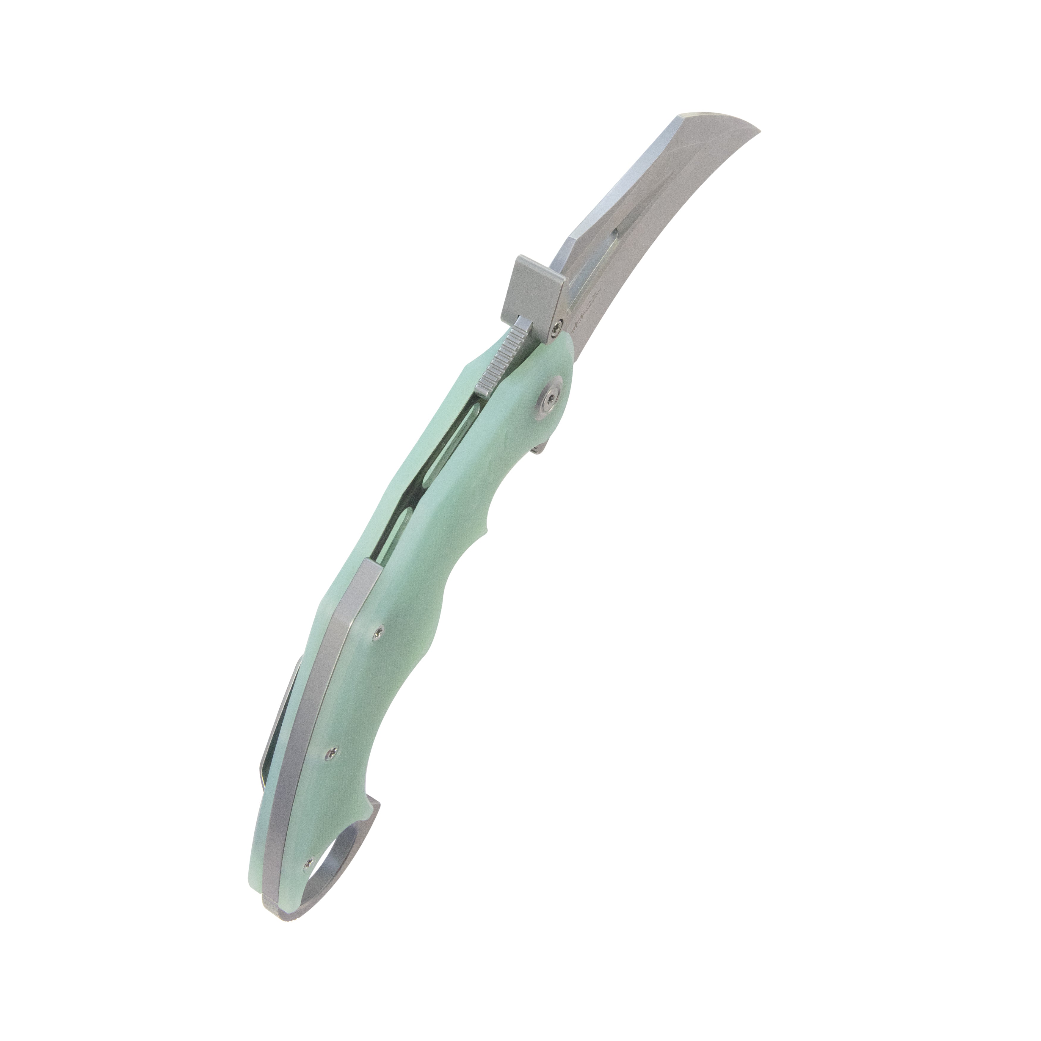 Kubey Wrath Karambit Folding Knife Jade G-10 Handle 2.68" Beadblast 14C28N Blade KU261I