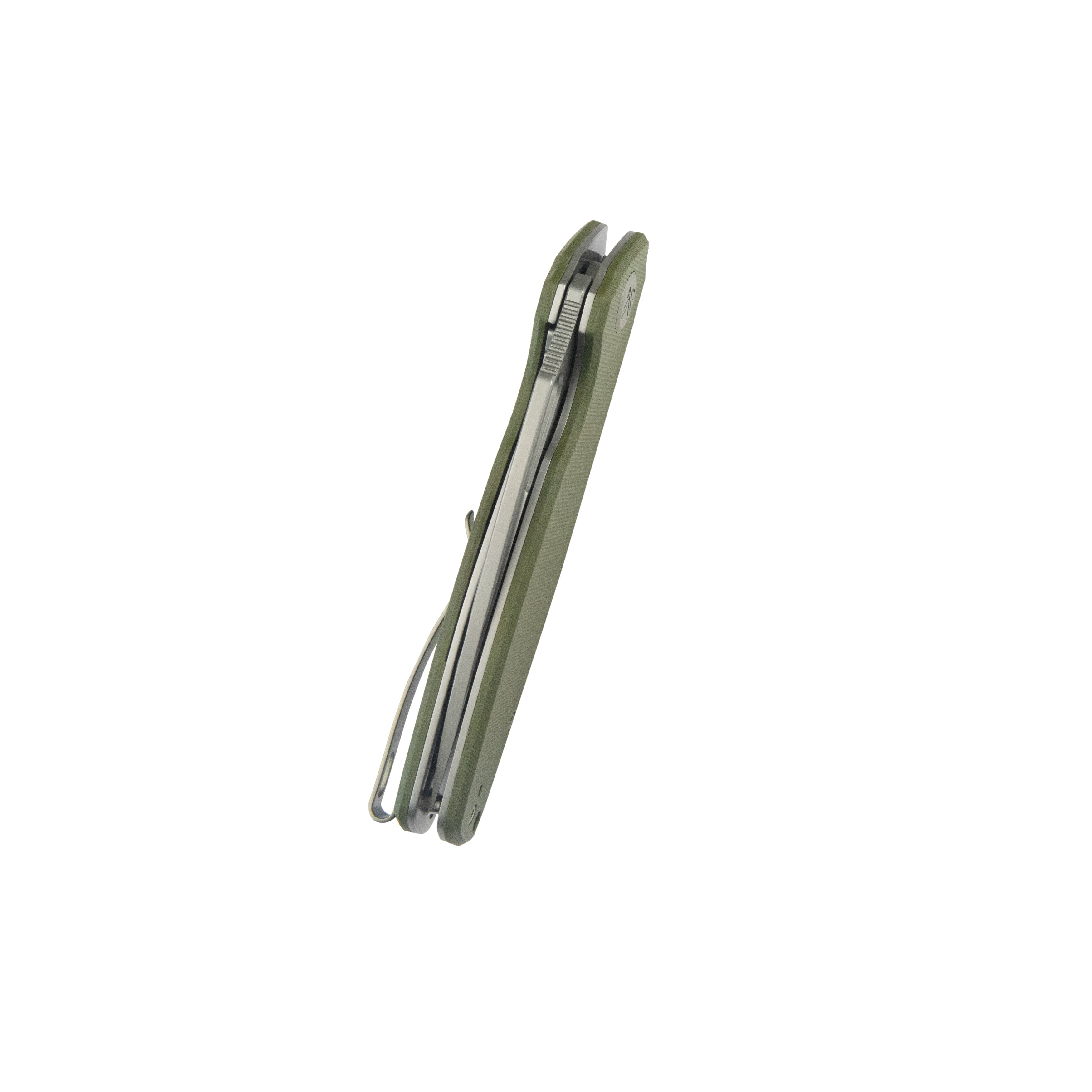 Kubey Tityus Liner Lock Flipper Folding Knife Green G10 Handle 3.39" Beadblast 14C28N KU322P