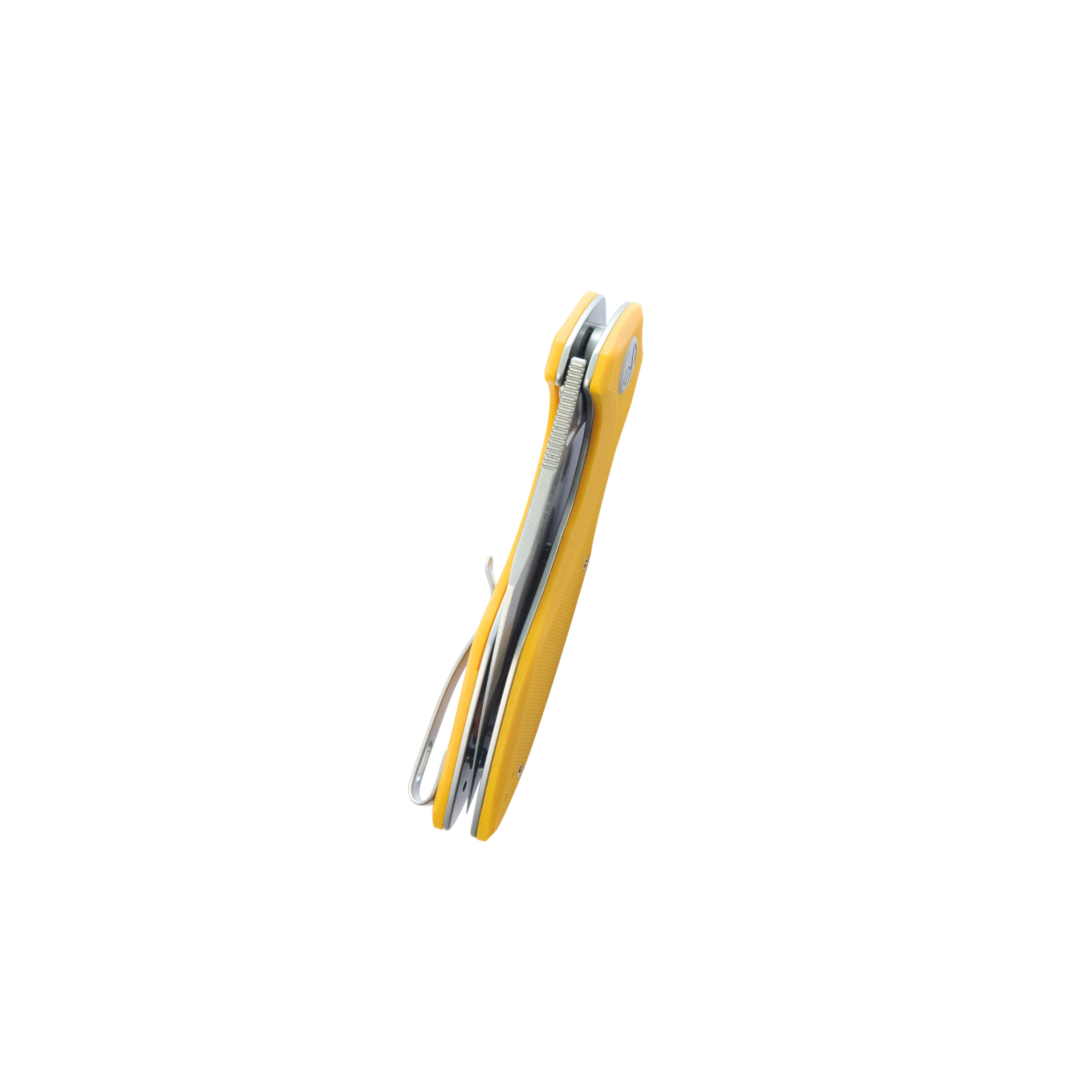 Kubey Noble Flipper Folding Knife Yellow G10 Handle 3.15" Beadblast 14C28N KU236J
