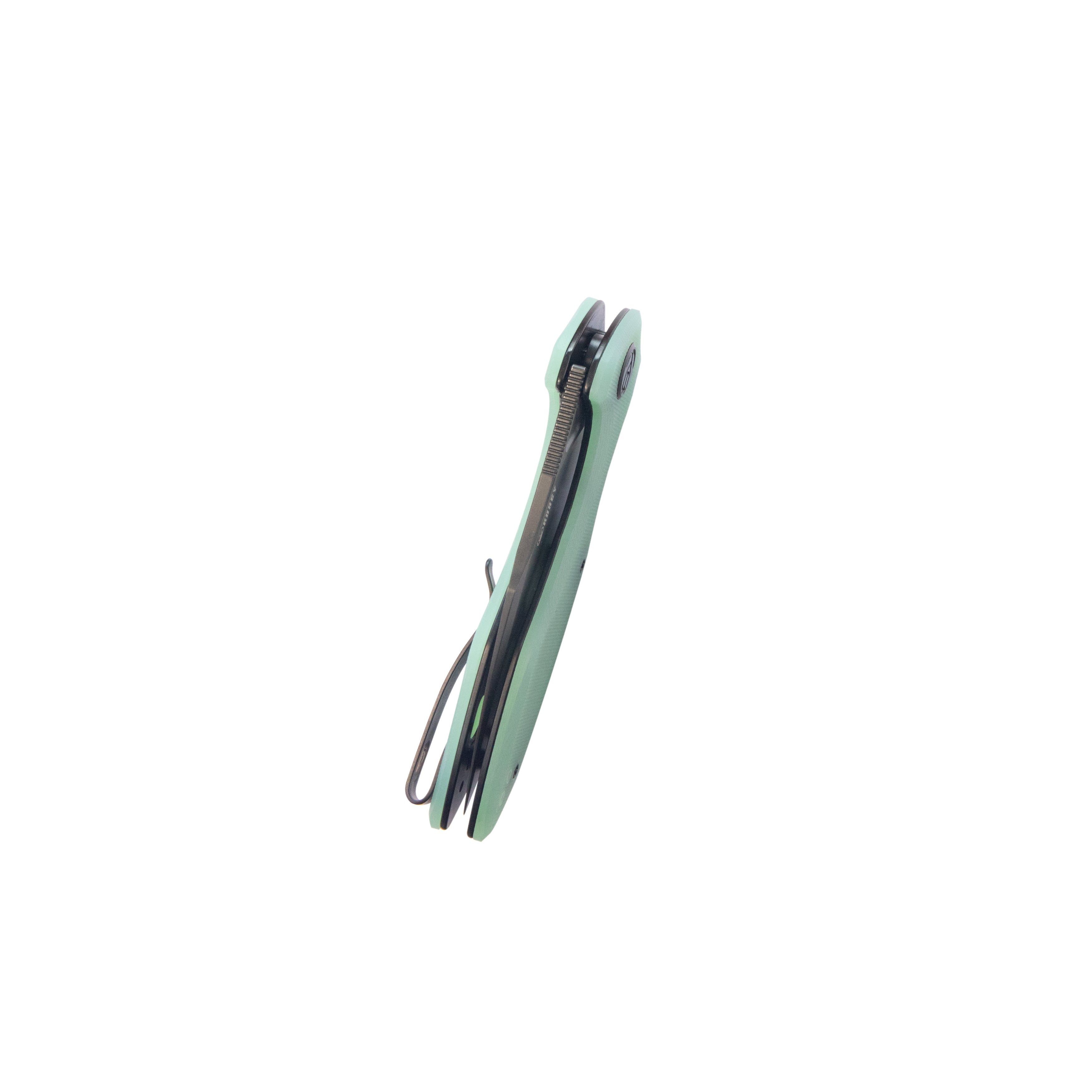 Kubey Noble Flipper Folding Knife Jade G10 Handle 3.15" Blackwash 14C28N KU236Q