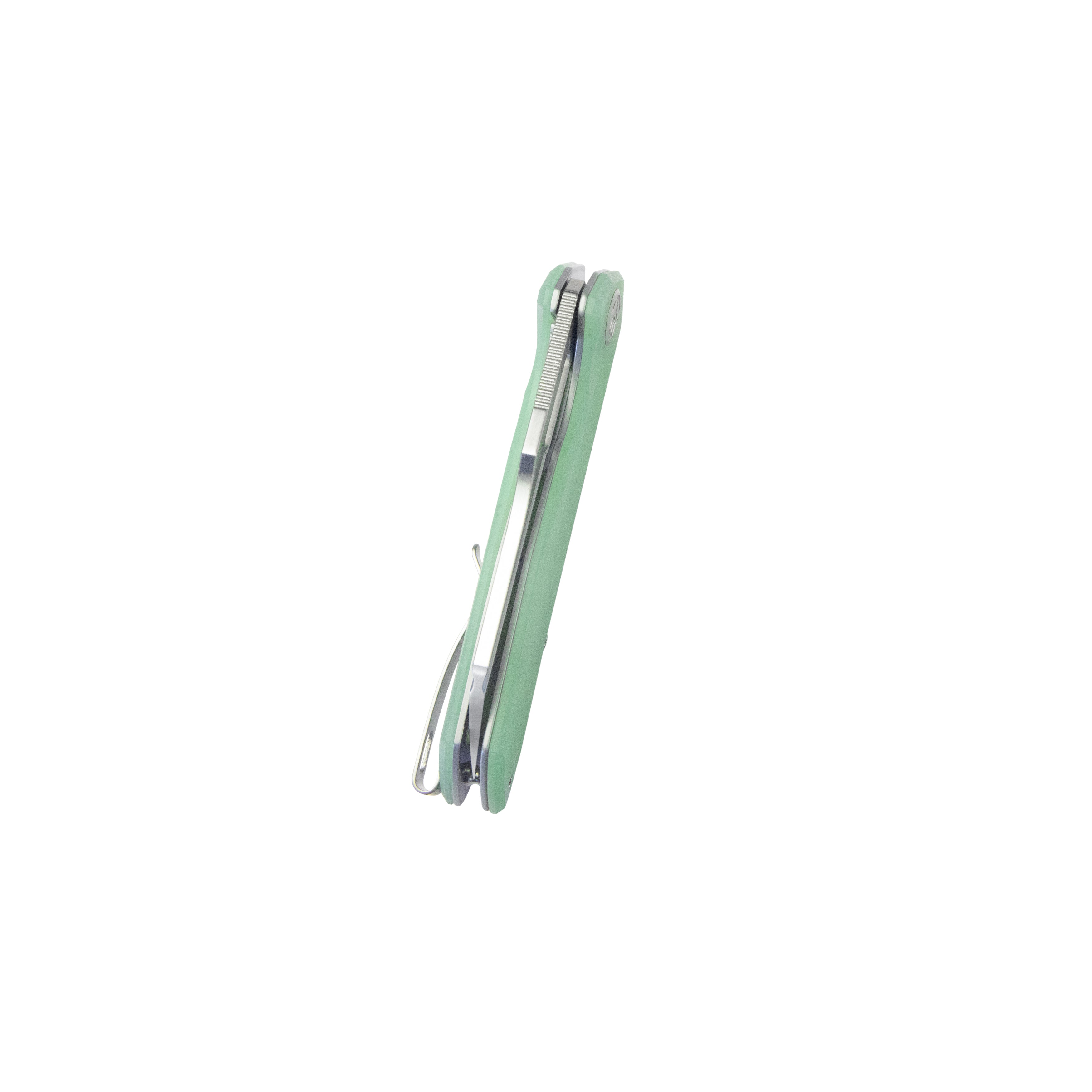 Kubey Atlas Liner Lock Folding Knife Jade G10 Handle 3.31" Satin 14C28N KU328I