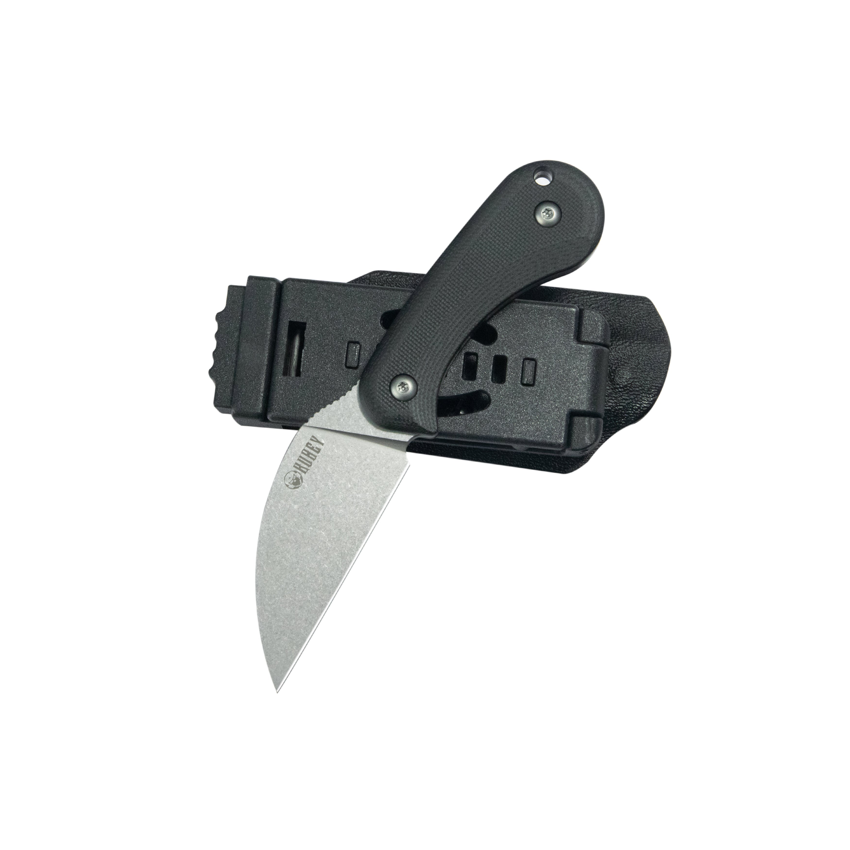 Kubey Pixie Fixed Blade Knife Black G-10 Handle 2.36" Beadblast 14C28N Blade KU424A