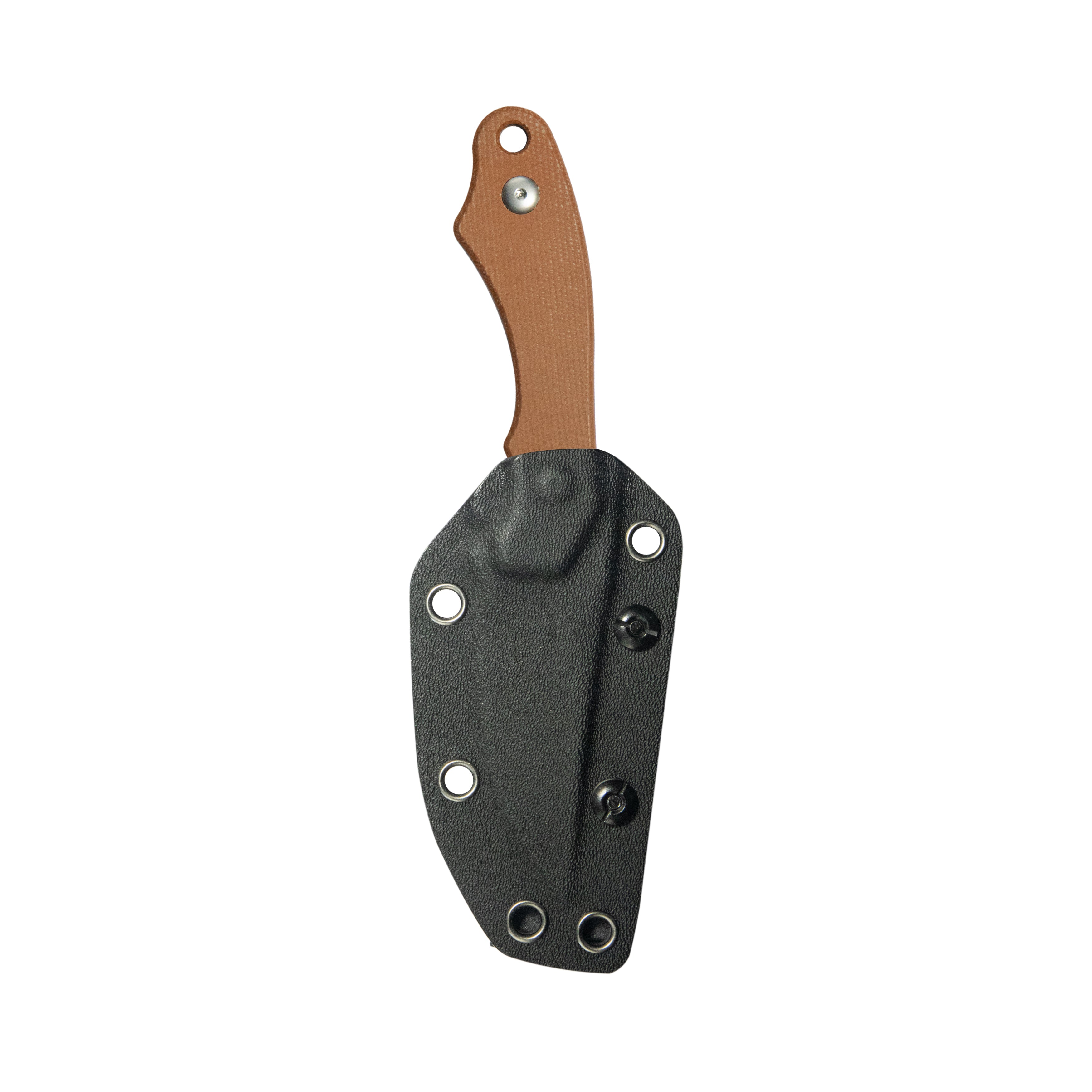 TLB II Clip Point EDC Fixed Blade Knife Brown Micarta 2.8" Beadblast 14C28N with Kydex Sheath KU468C