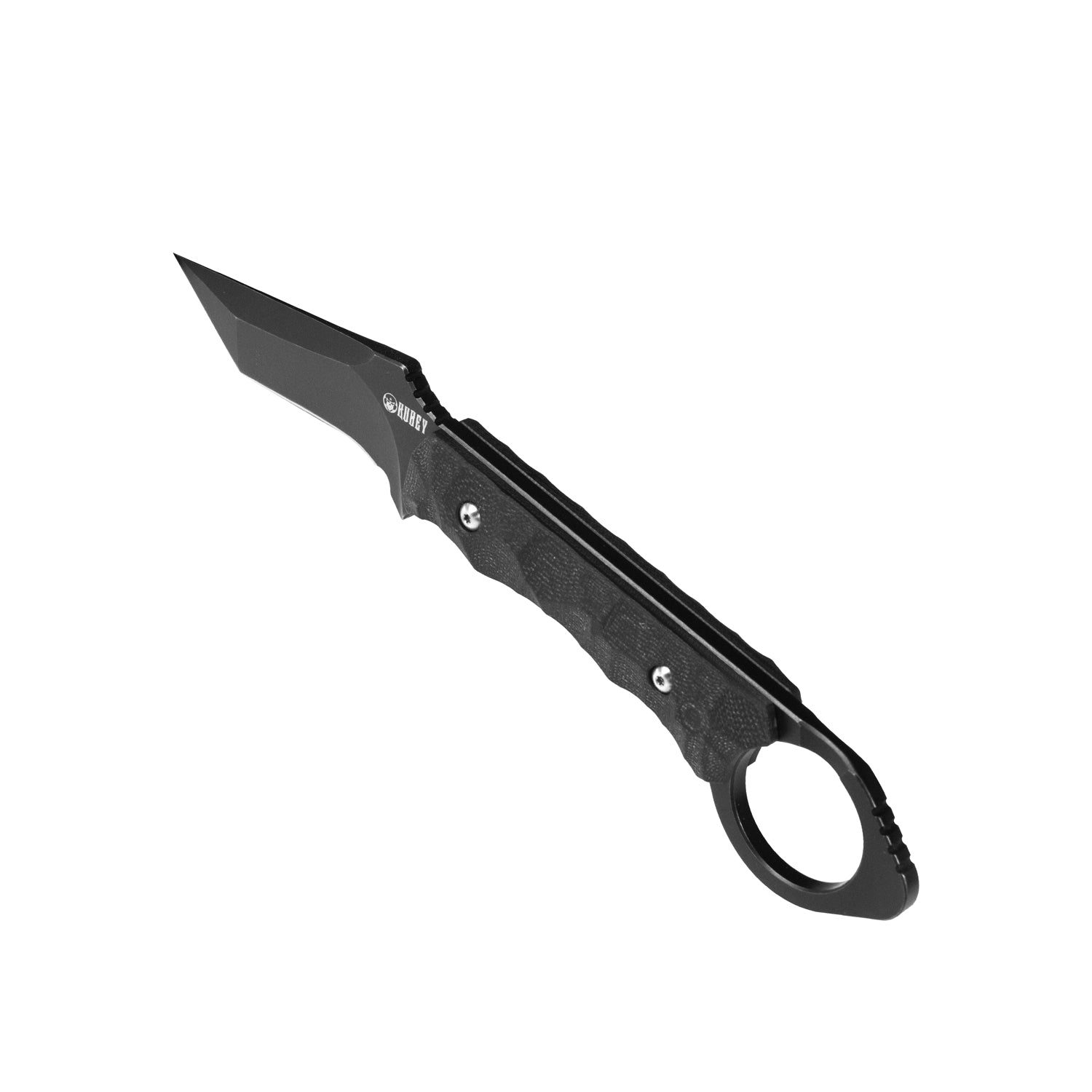 WOLF E-CQC Fixed Blade Knife Black G10 Handle w/Kydex 2.76" Dark Stonewashed D2 KU320B