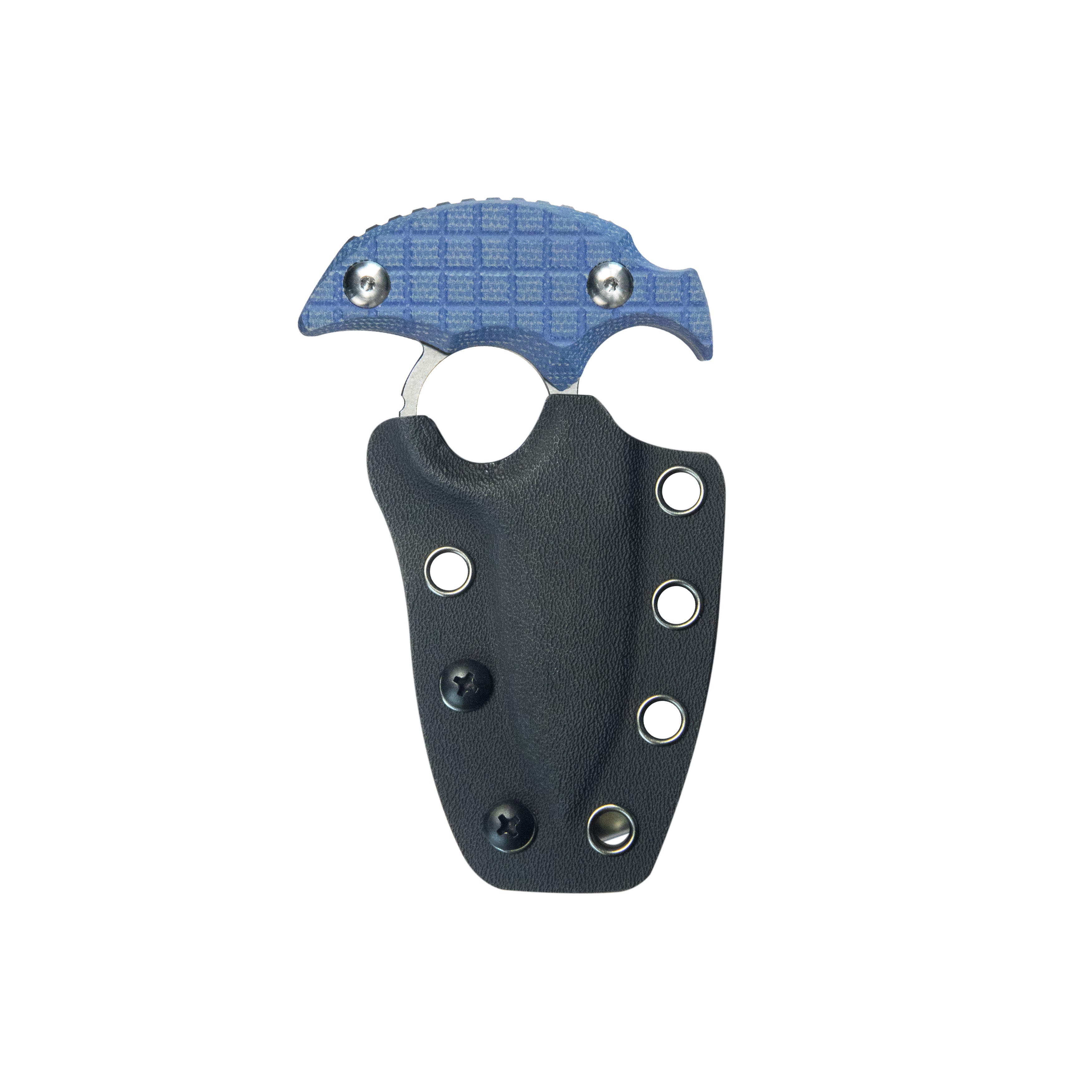 Kubey Cavy Fixed Blade Knife Blue Micarta Handle 2.95'' Stonewash 14C28N Blade KU403D