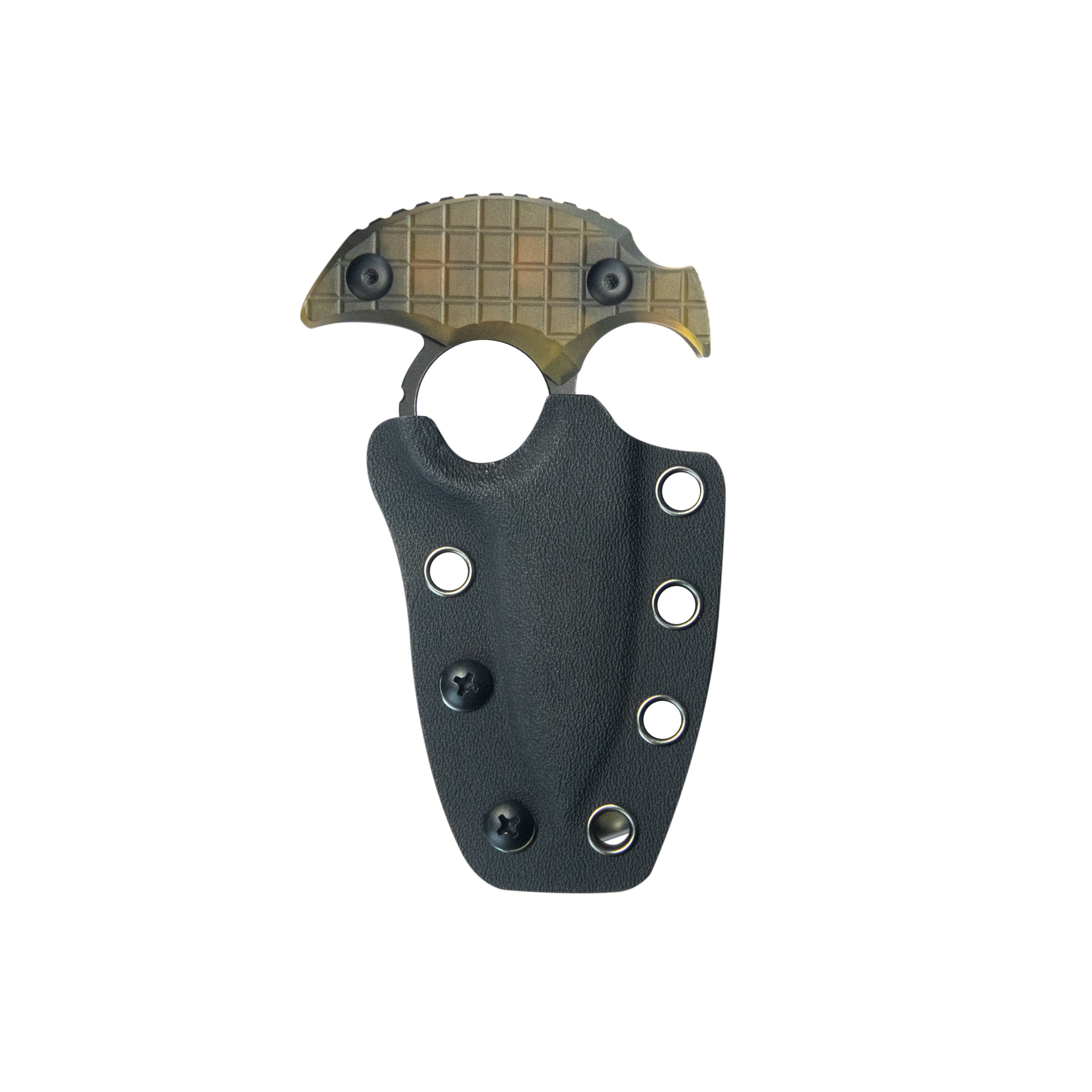 Kubey Cavy Fixed Blade Knife Ultem Handle 2.95'' Blackwash 14C28N Blade KU403E