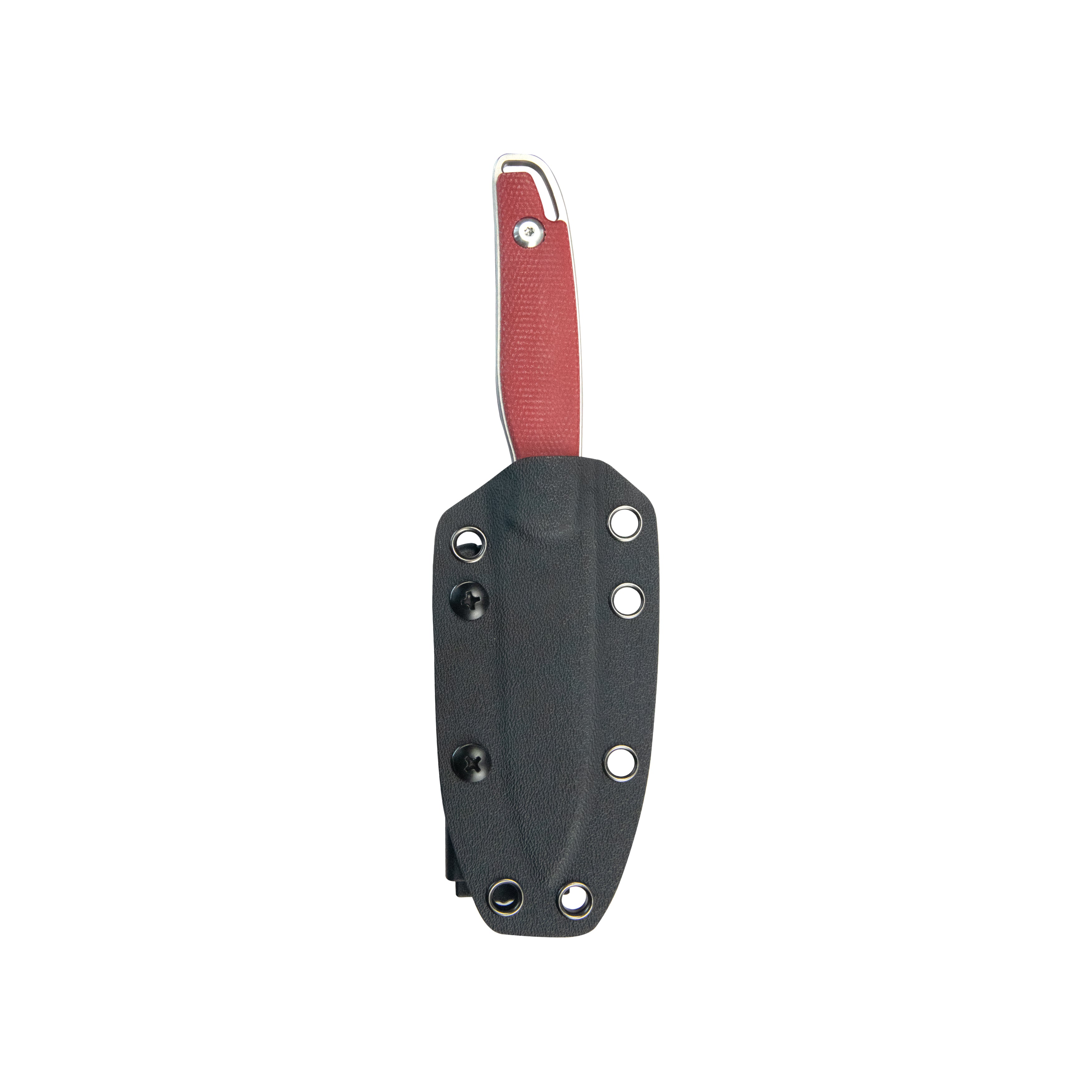 Kubey Dust Devil Utility Knife Fixed Blade Knives Red Micarta 3.23'' Beadblast 14C28N KU357B