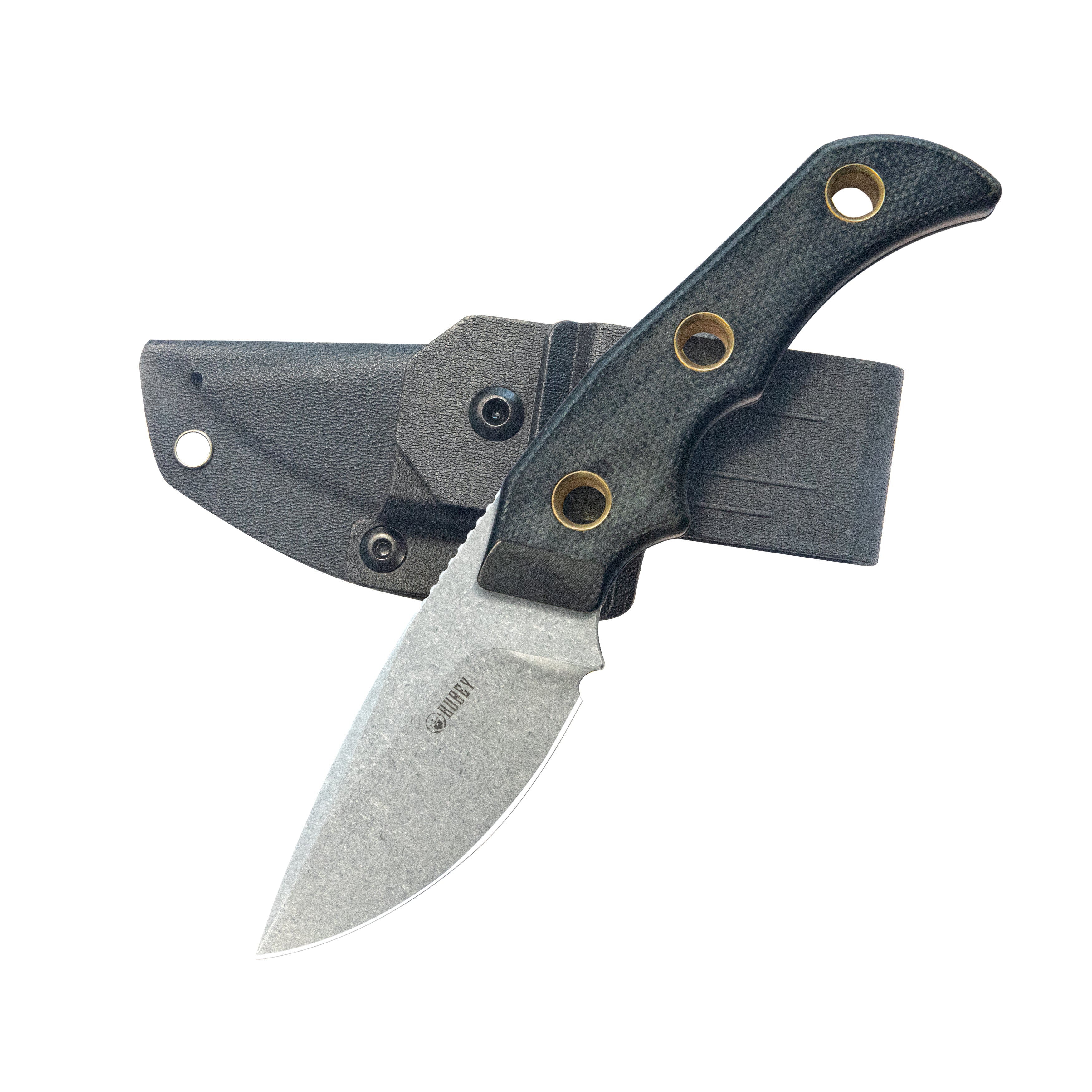 Mikkel Willumsen Design Blade Hunter Drop Point Fixed Blade Knife Black Micarta Handle 2.95''Beadblast 14C28N KU376A