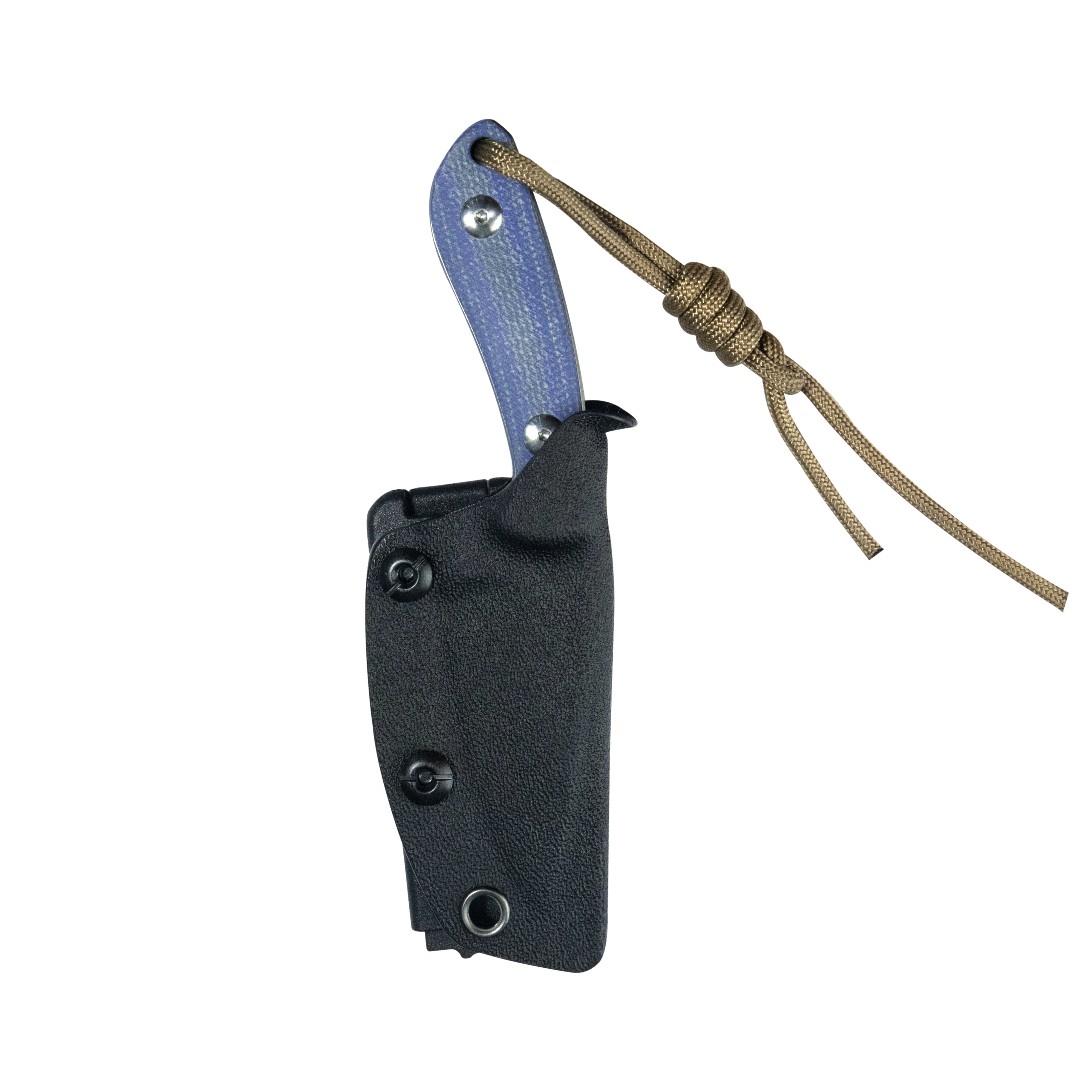 Kubey Bloom Fixed Blade Knife Blue Micarta Handle 2.60" Beadblast 14C28N Blade KU411B