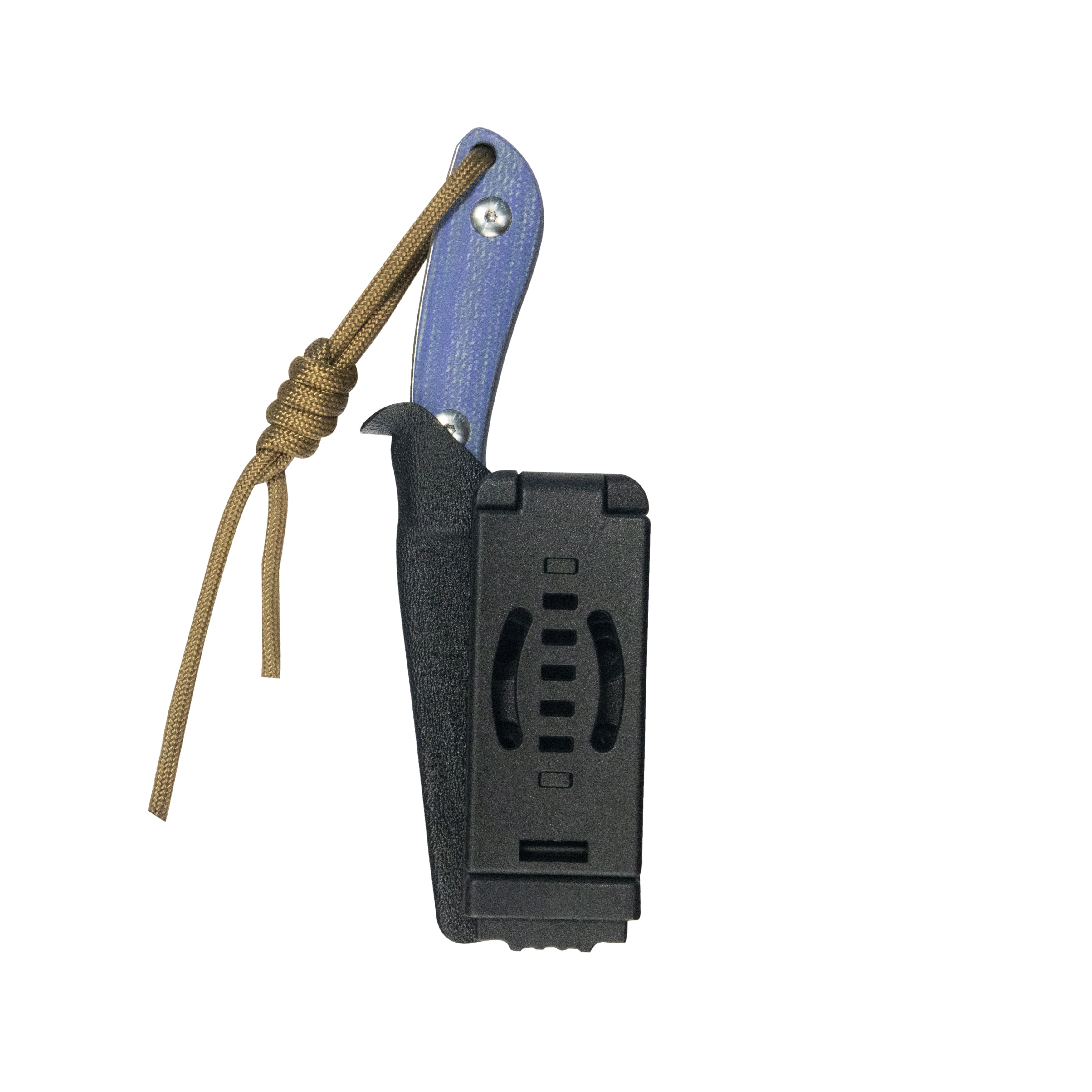 Kubey Bloom Fixed Blade Knife Blue Micarta Handle 2.60" Beadblast 14C28N Blade KU411B