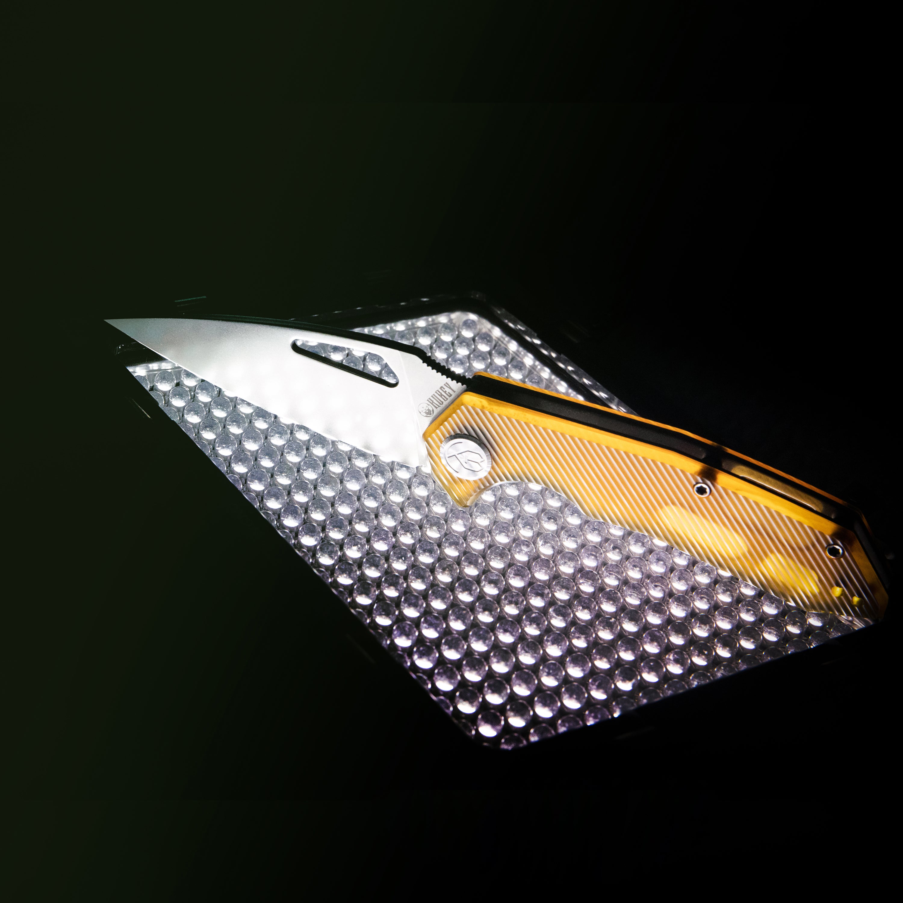 Kubey Coeus Liner Lock Thumb Open Folding Knife Blue G10 Handle EDC knives 3.11" Blackwash 14C28N KU122Y