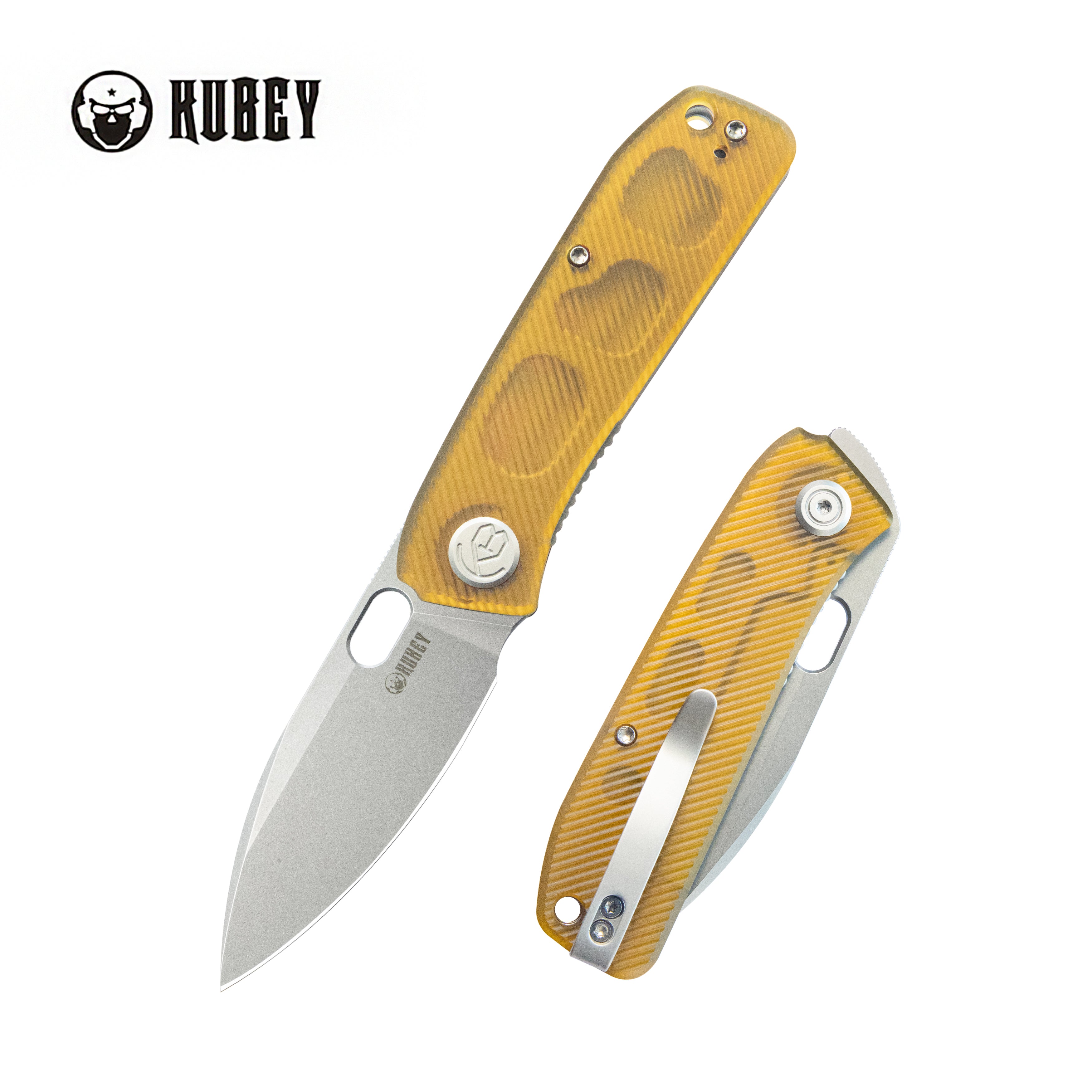 Kubey Hyde Liner Lock EDC Pocket Knife Ultem Handle 2.95" Beadblast 14C28N KU2104I