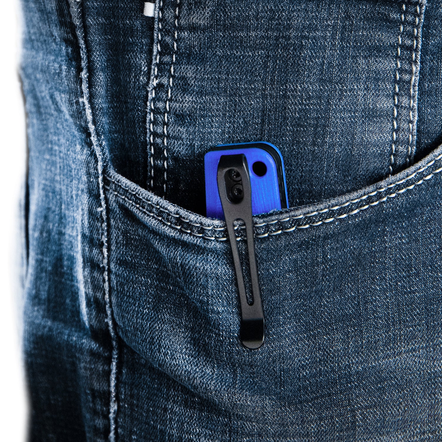 Wolverine Liner Lock Folding Knife Blue G10 Handle 2.91"  Dark Stonewashed D2 KU233F