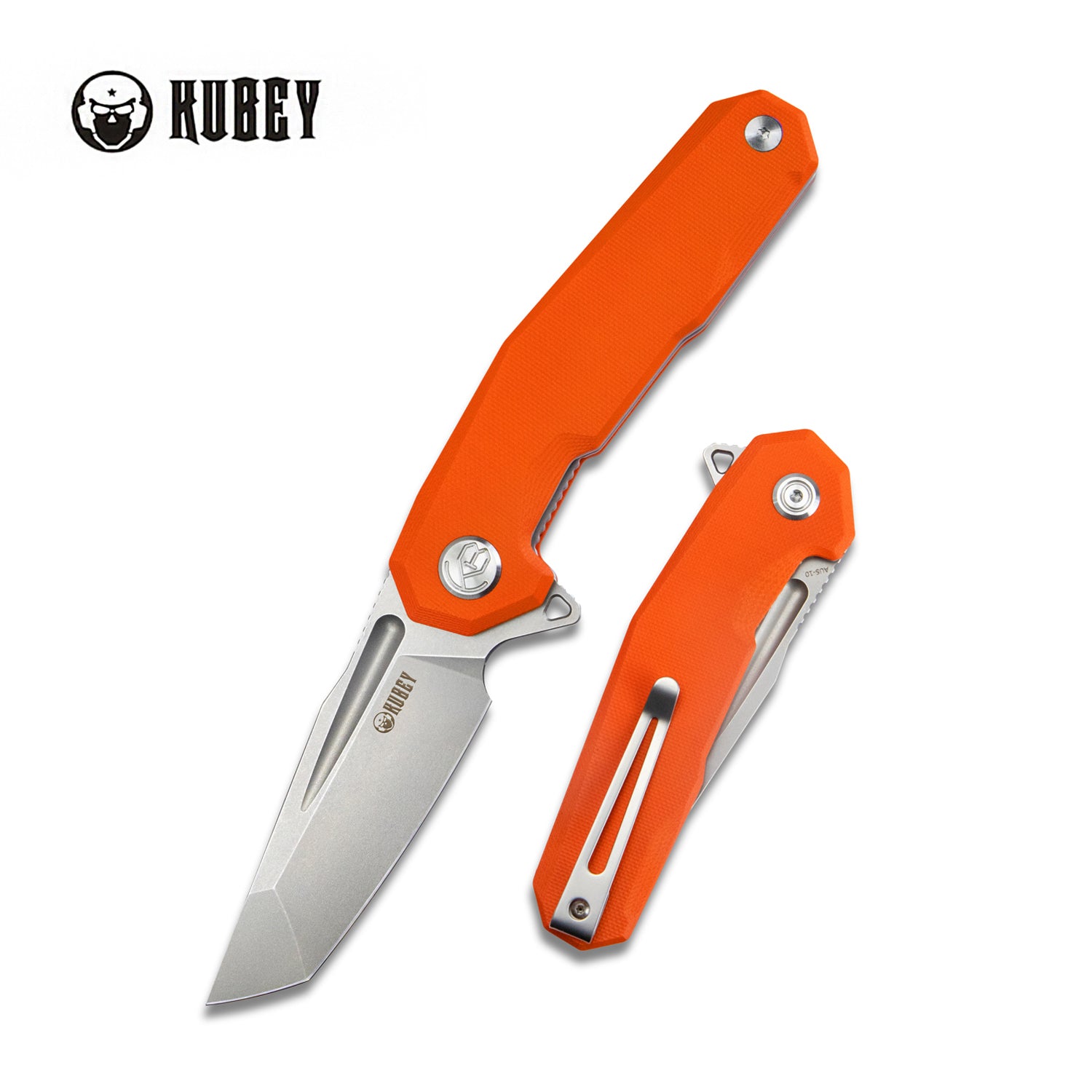 Carve Liner Lock Tactical Folding Knife Orange G10 Handle 3.27'' AUS-10 KB237I