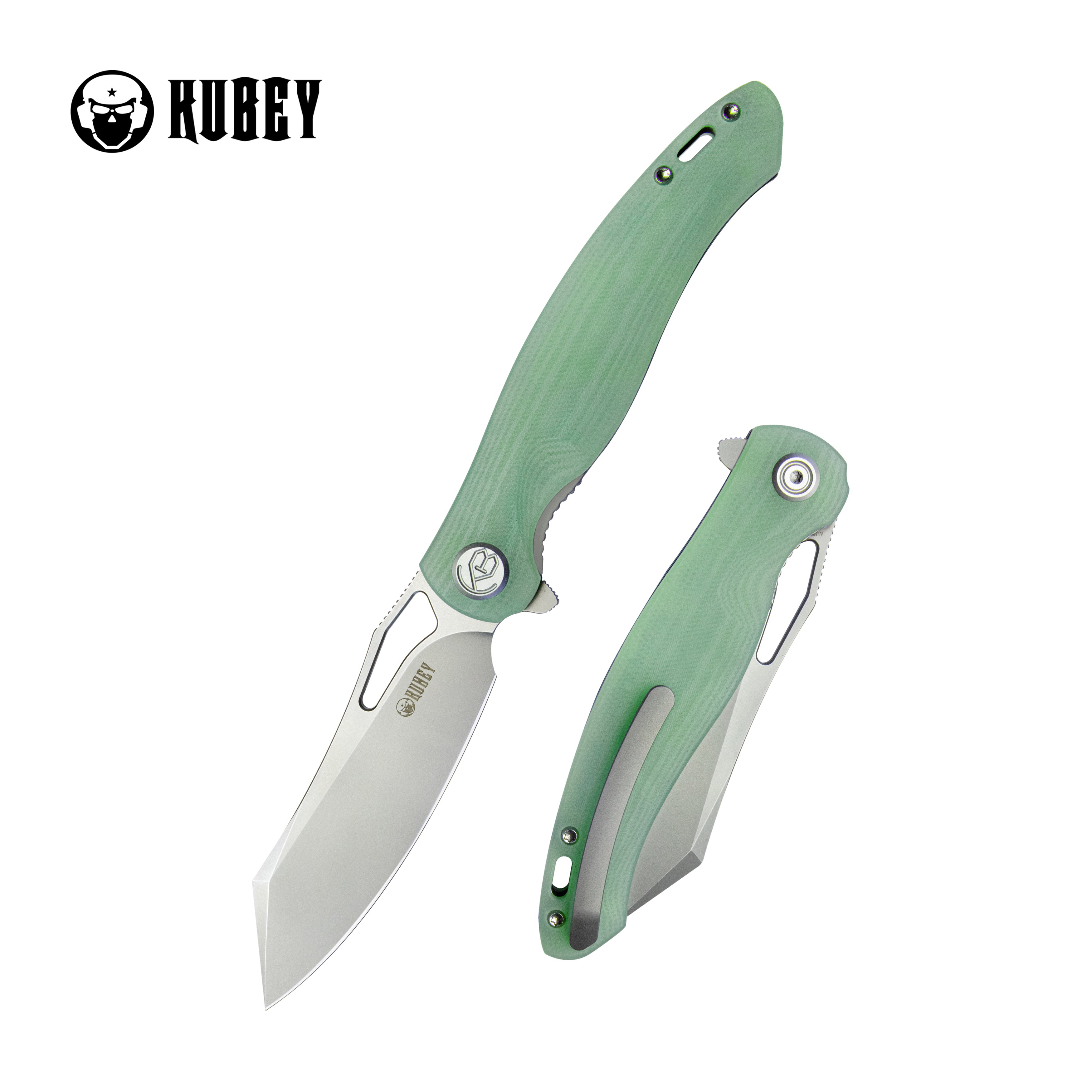Drake Liner Lock Folding Knife Jade G10 Handle 3.74'' Beadblasted AUS-10 KU239I