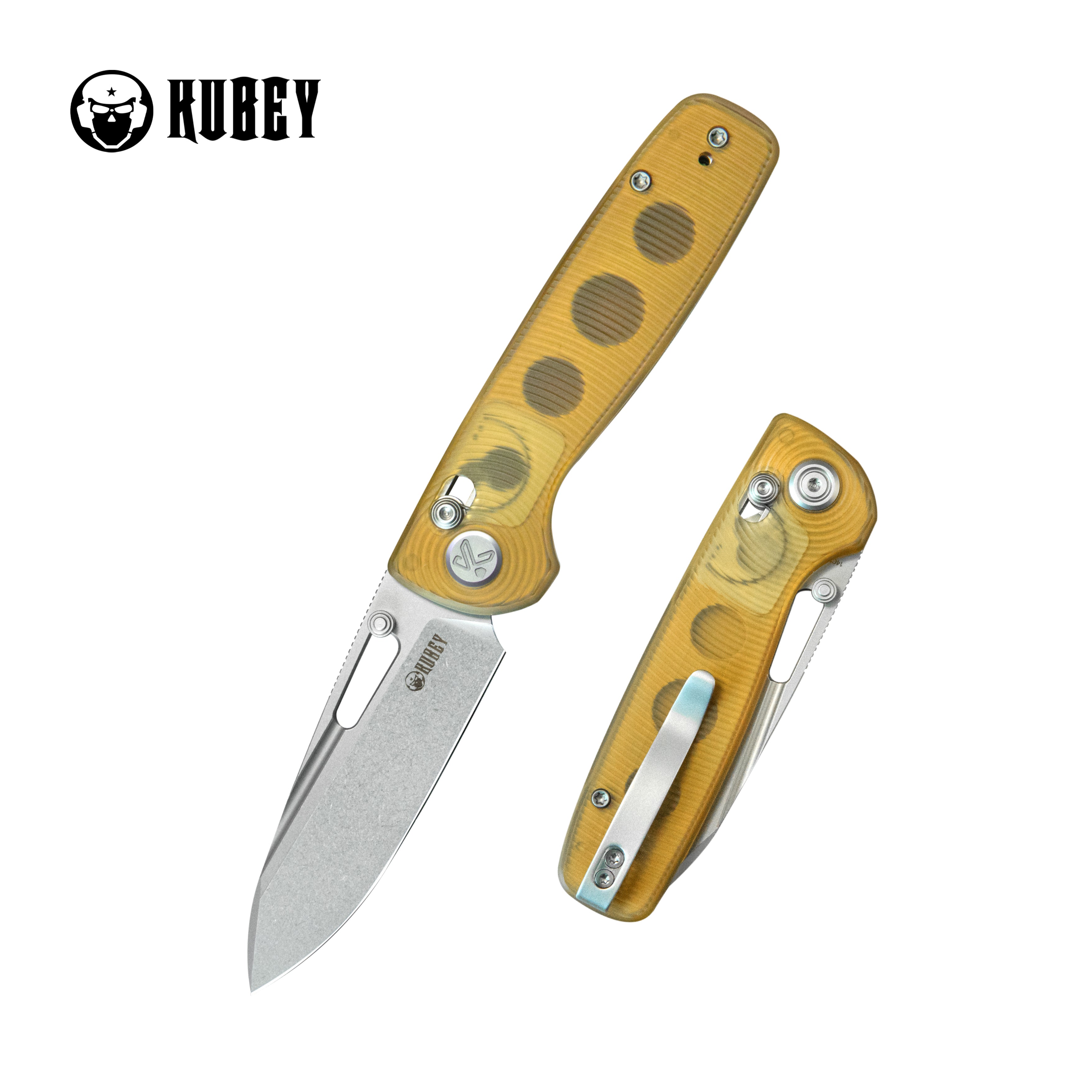 Kubey Bluff Axis lock Everyday Carry Folding Knife Ultem Handle 3.19" Sandblast 14C28N KU248E