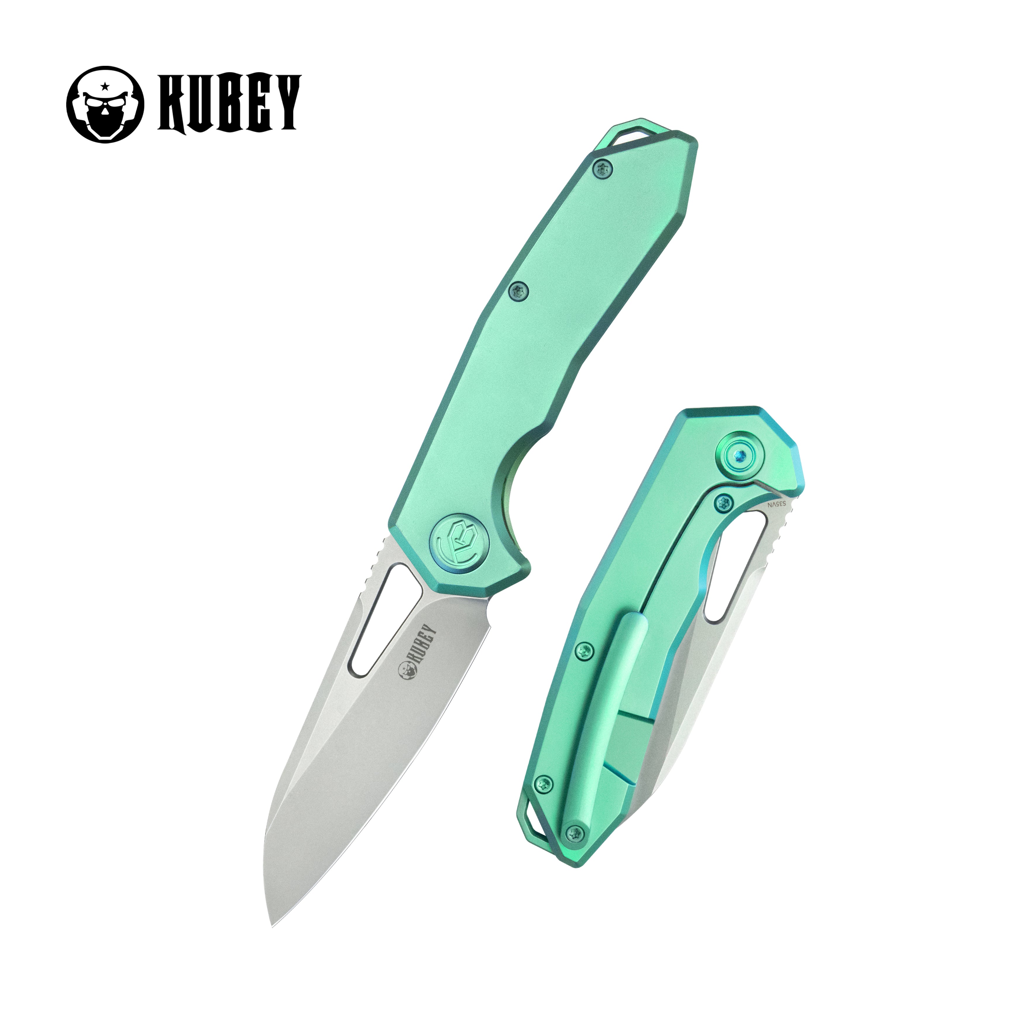 Vagrant Frame Lock Folding Pocket Knife Green 6AL4V Titanium Handle 2.95" Bead Blasted CPM-S35VN KB284C