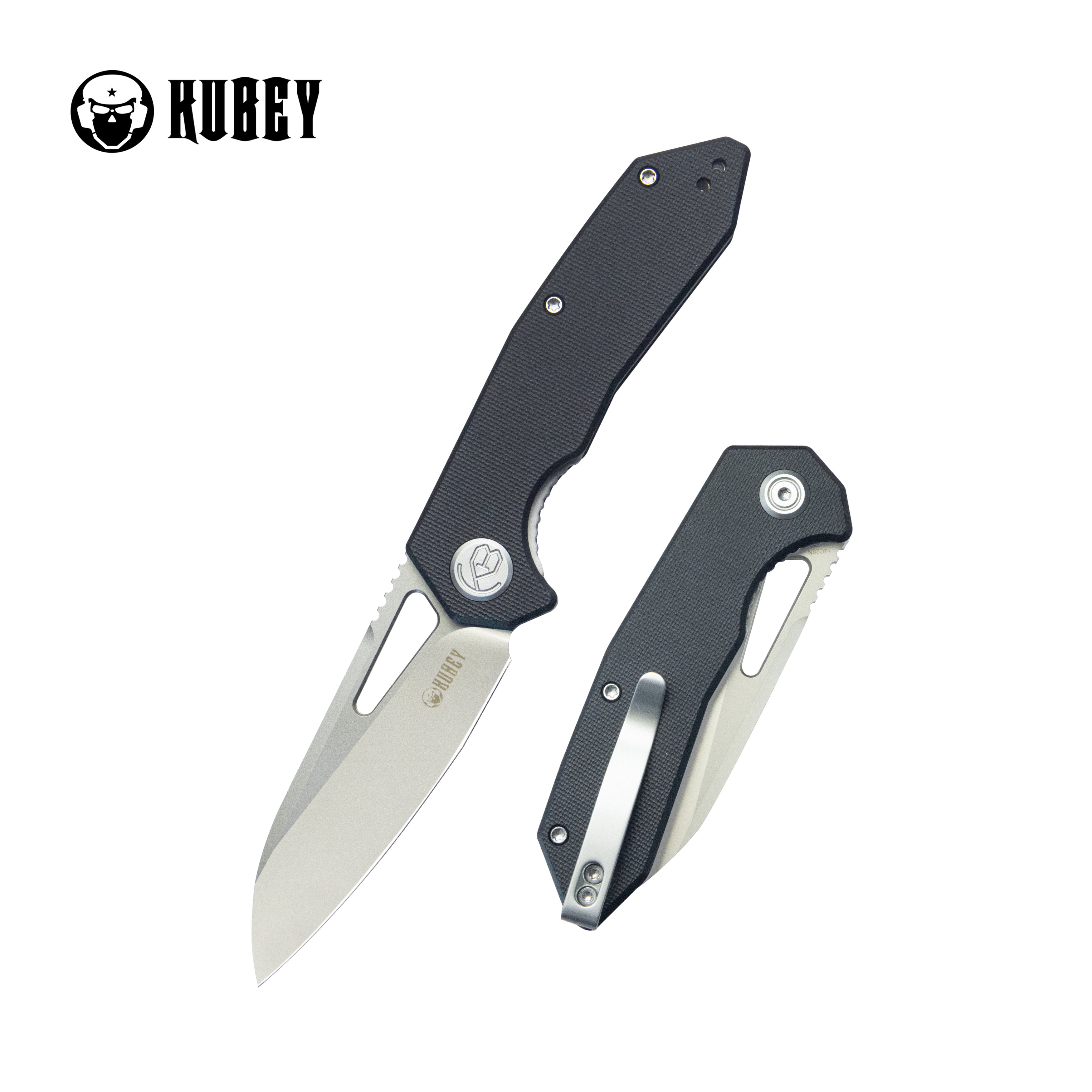 KubeyVagrant Liner Lock Folding Knife Black G10 Handle 3.1" Sandblast 14C28N KU291N