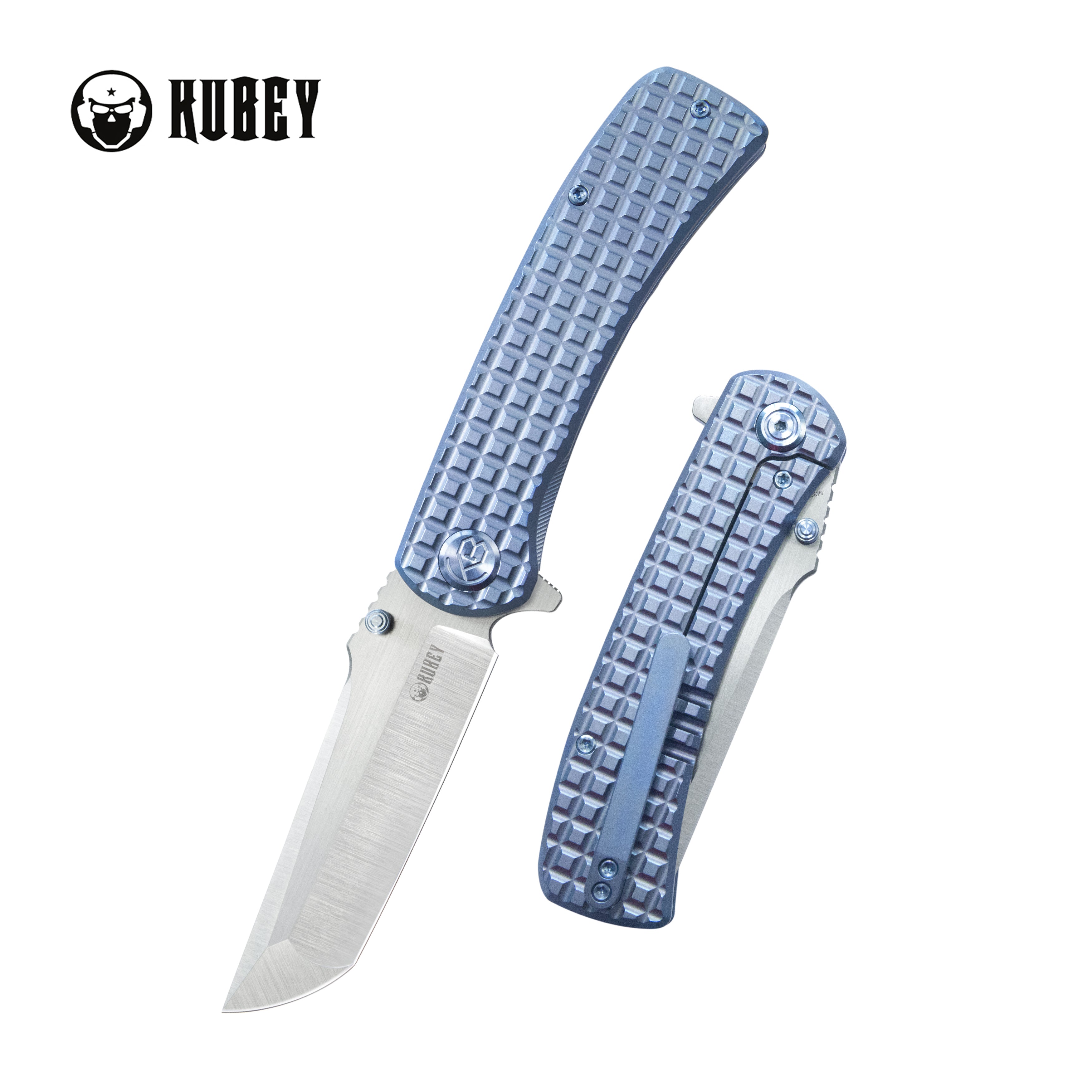 Kubey Interflow Tactical Folding Knife Flipper Folder Blue