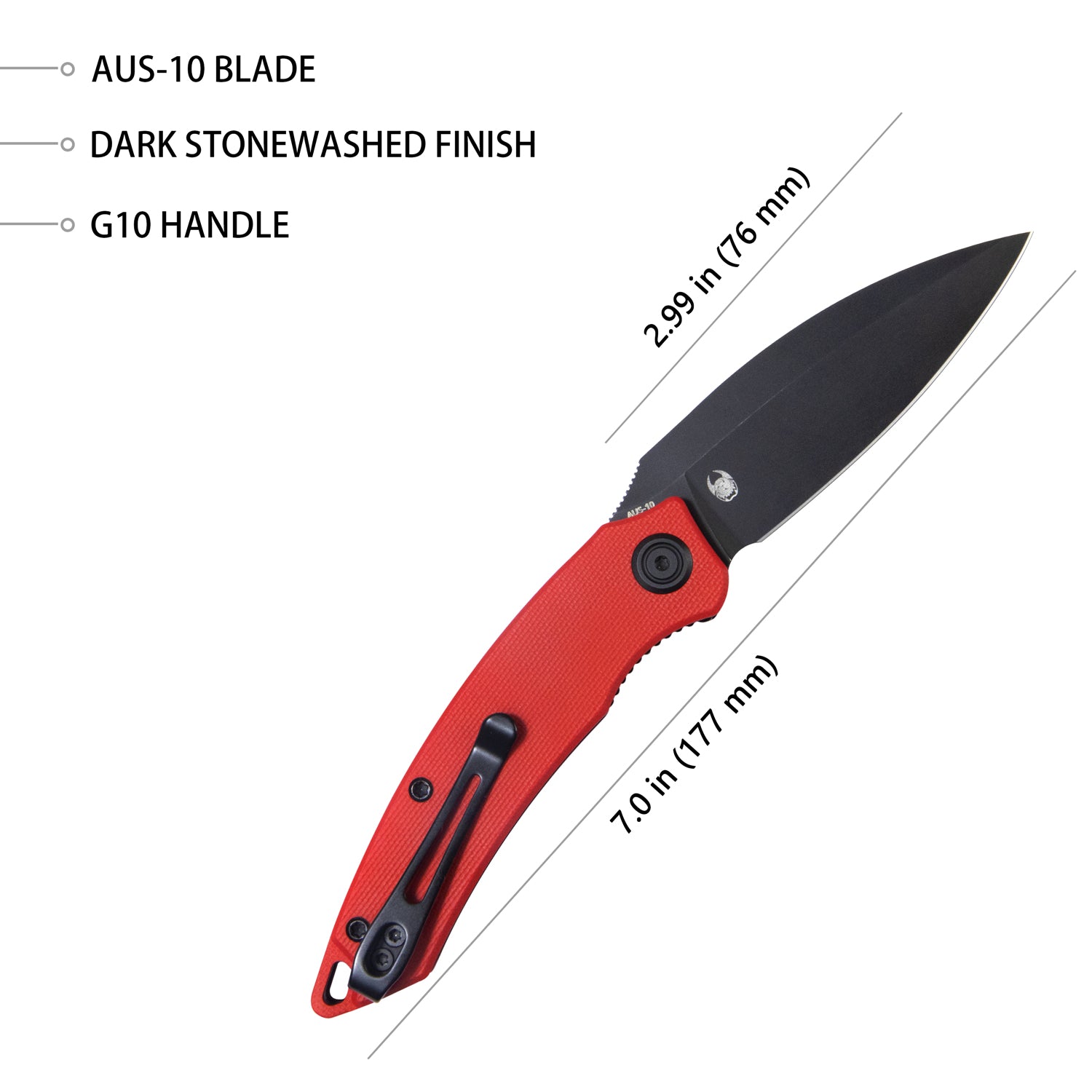 Leaf Linerlock Black Red KU333B