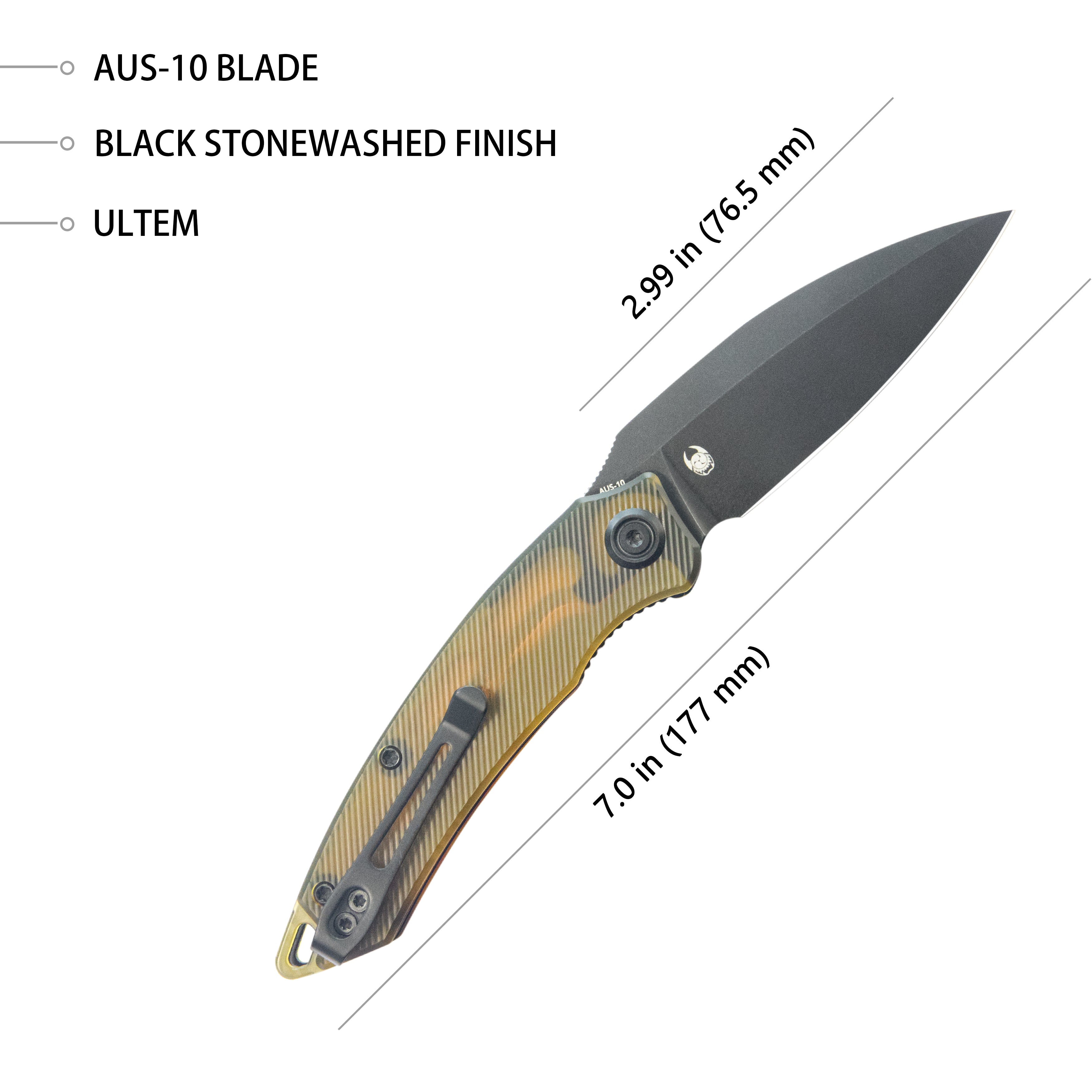 Leaf Linerlock Black Ultem KU333H